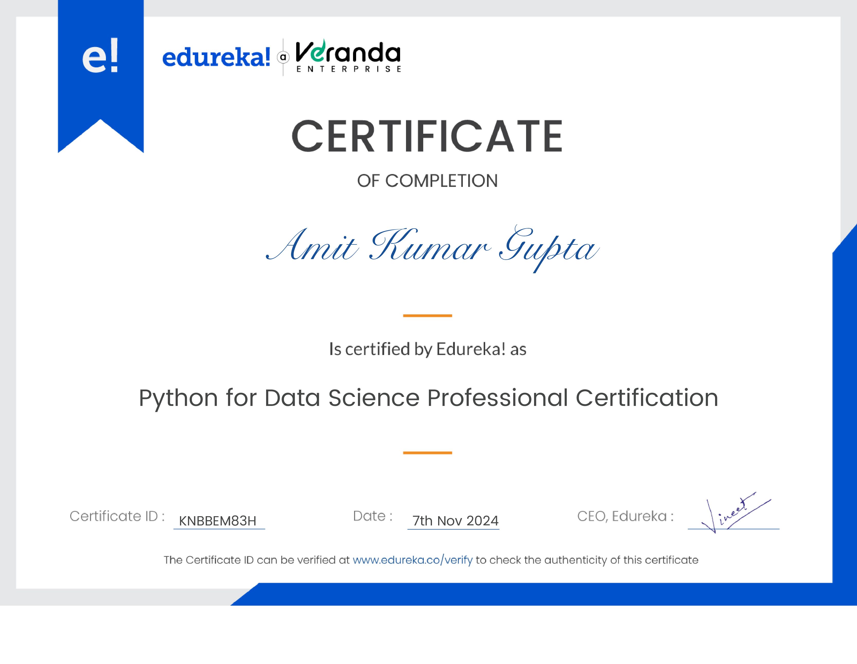 certificate!