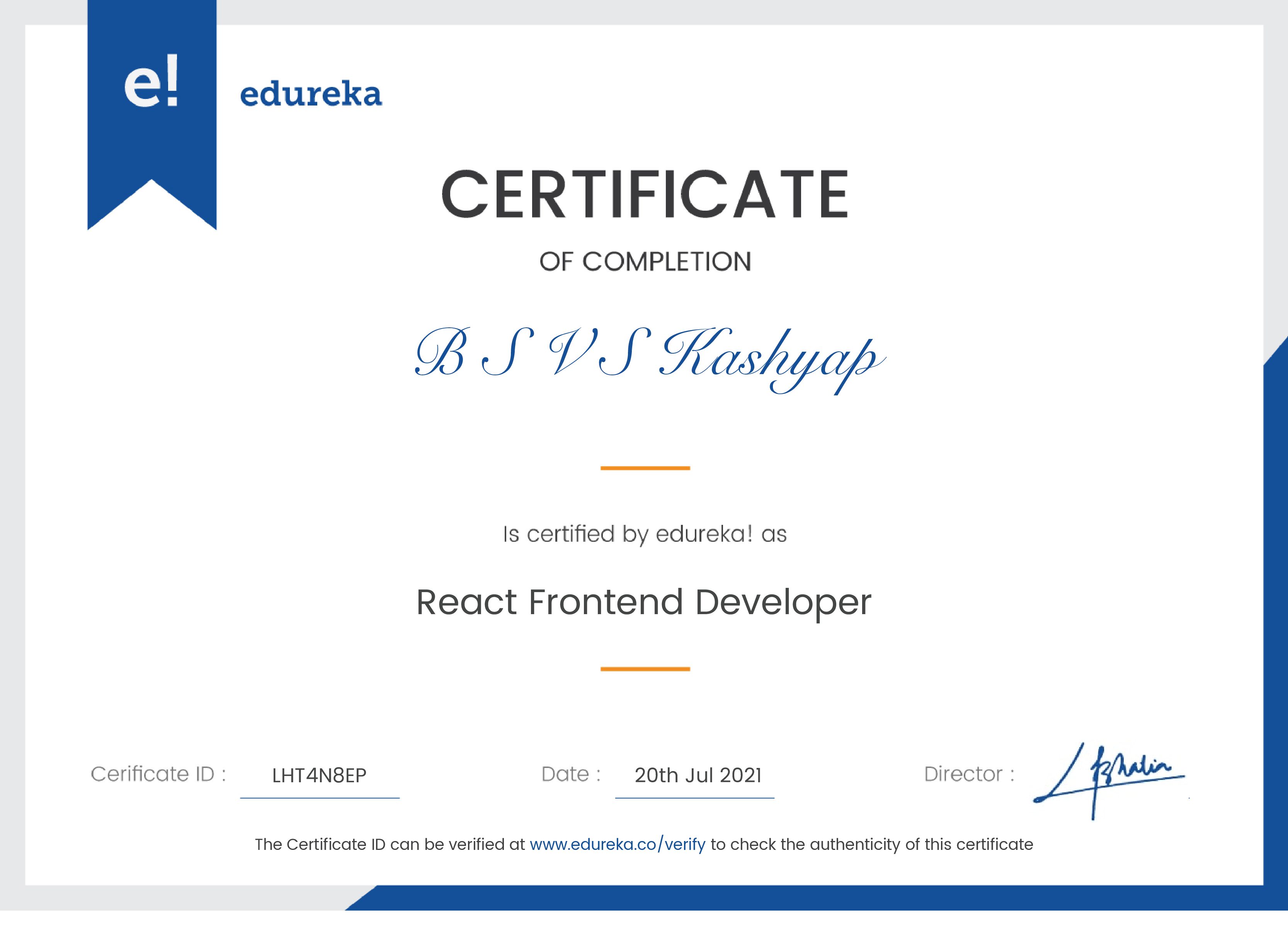 certificate!