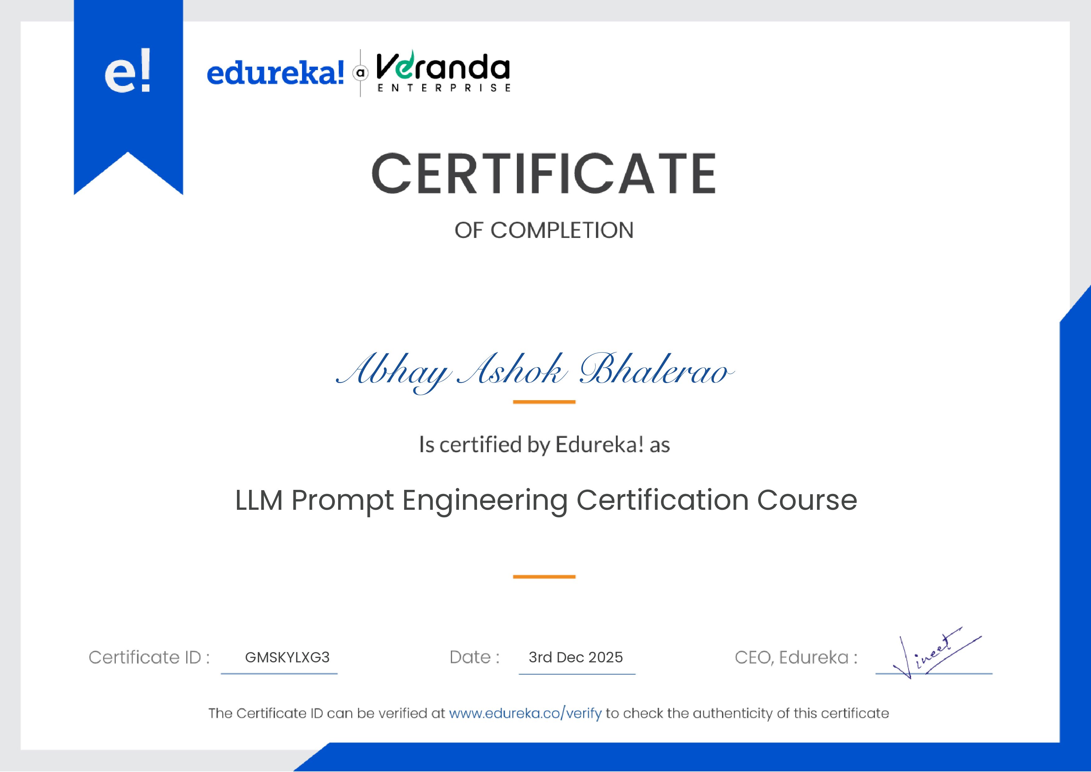certificate!