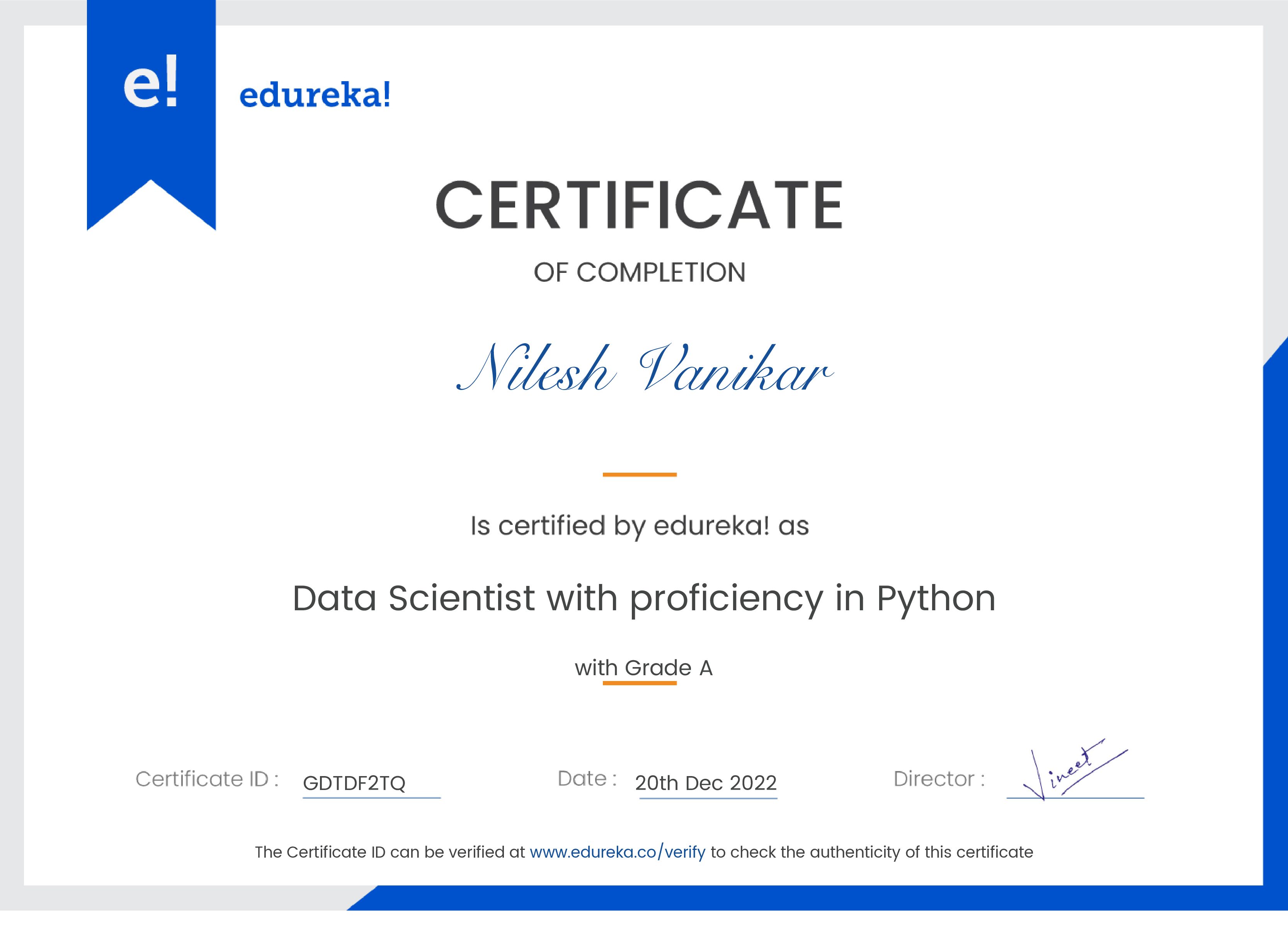 certificate!