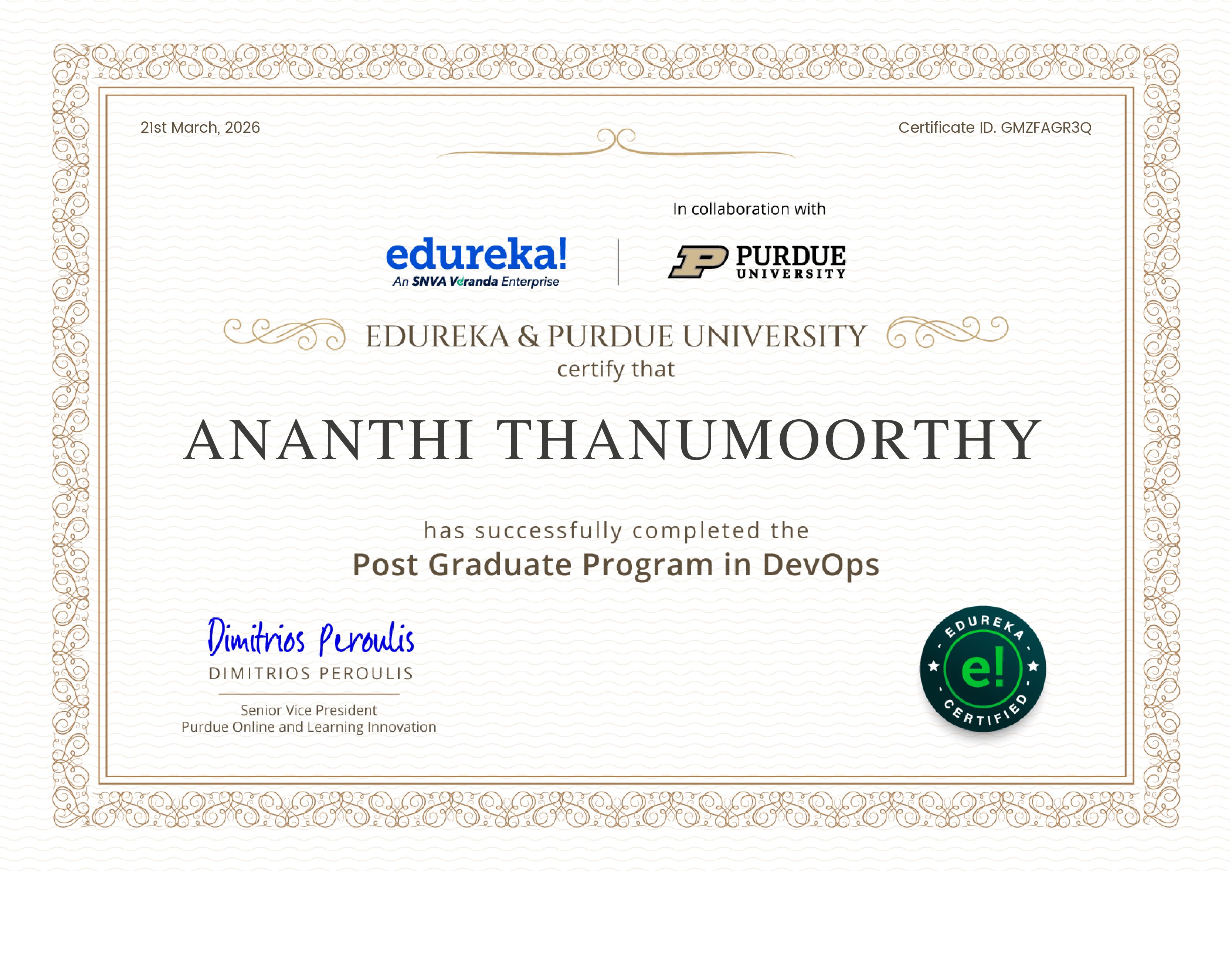 certificate!