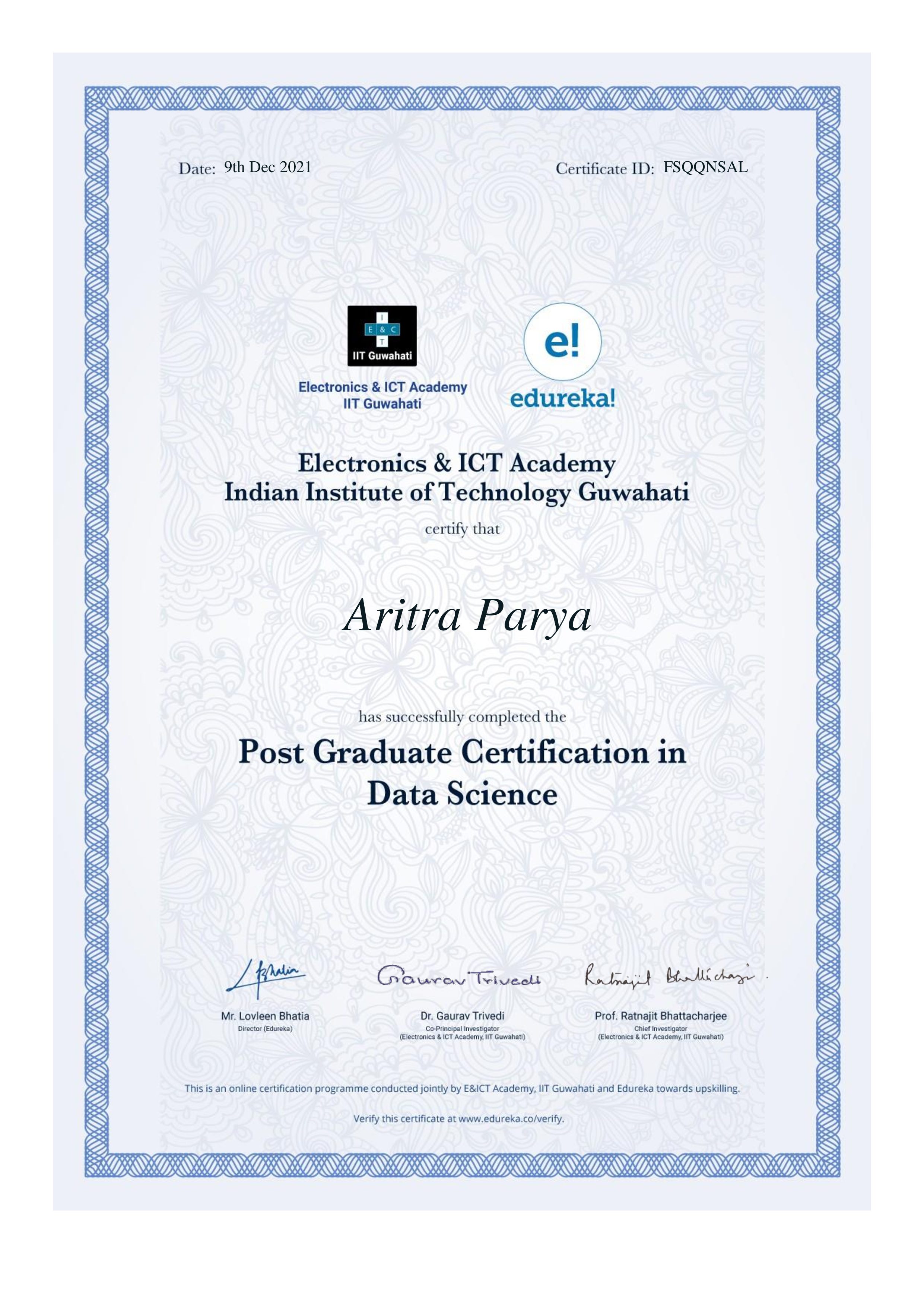 certificate!