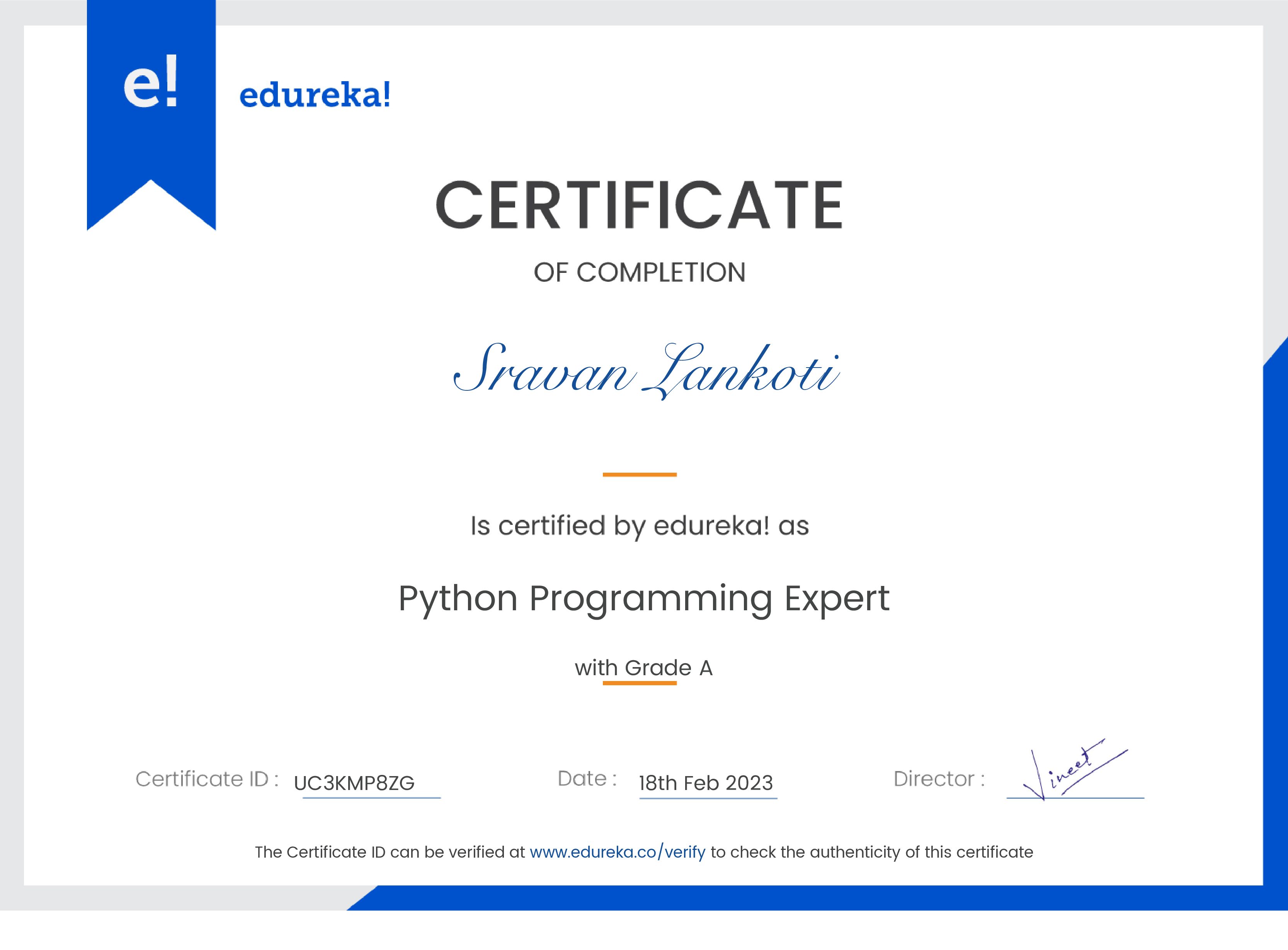 certificate!
