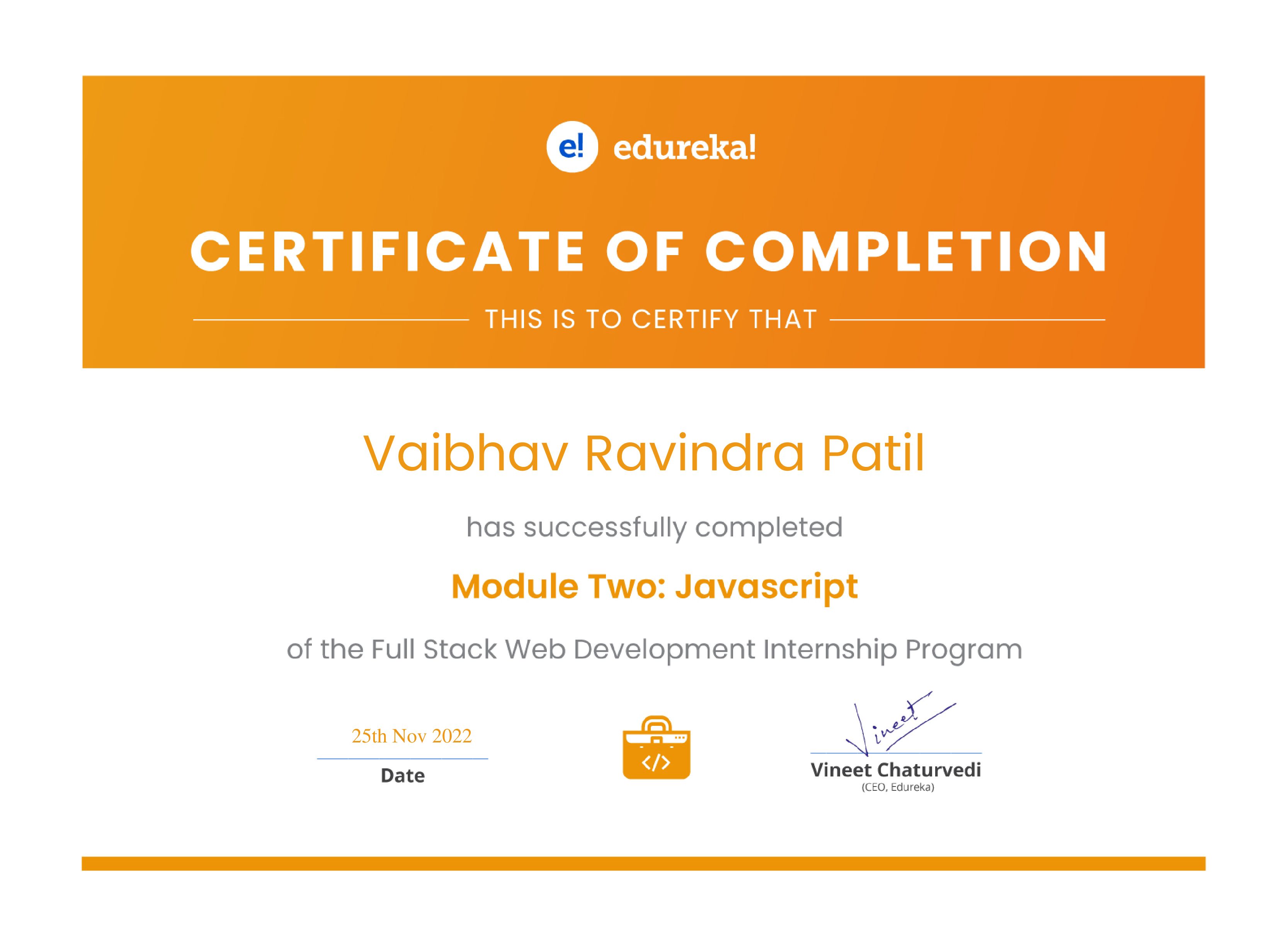 certificate!