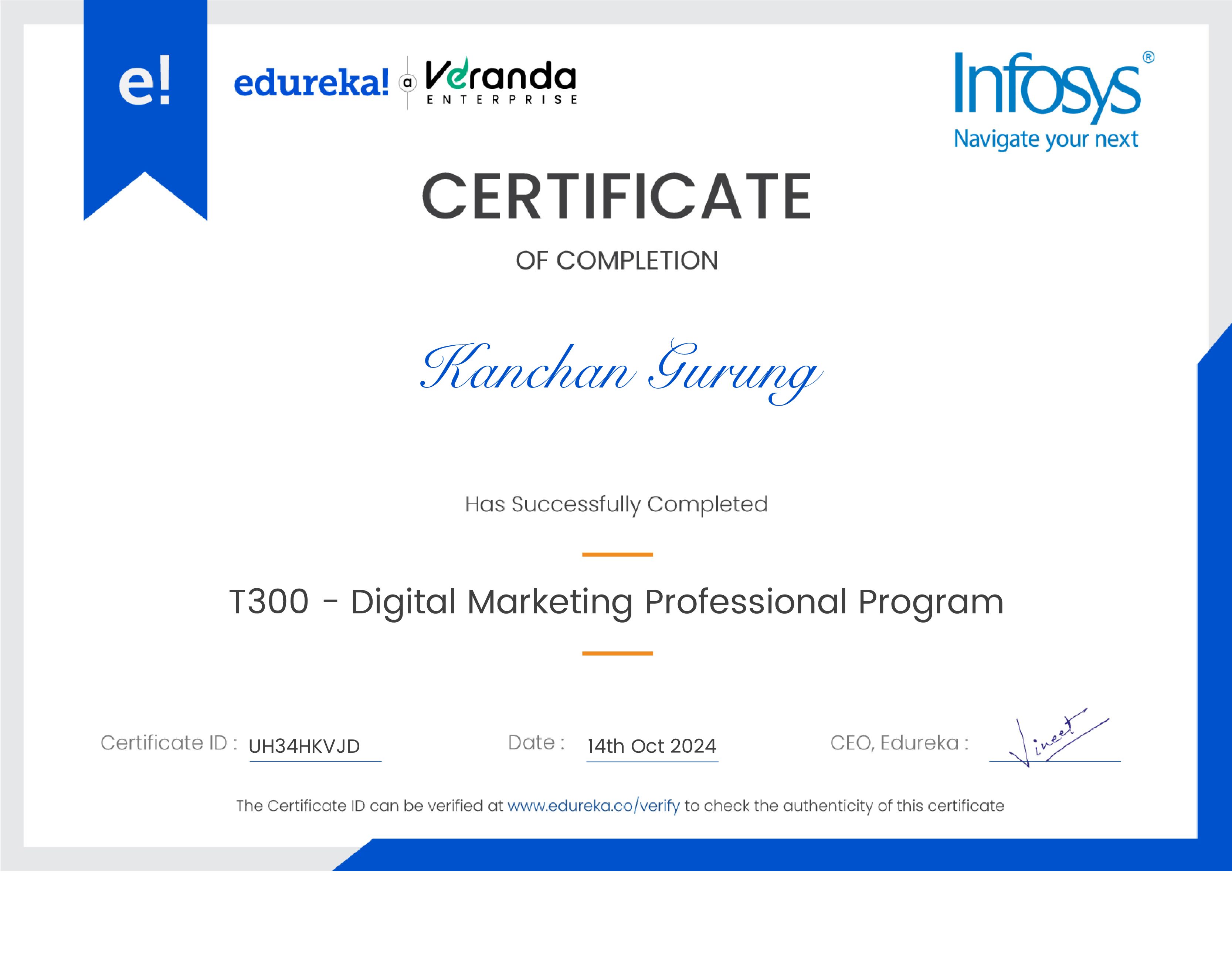 certificate!