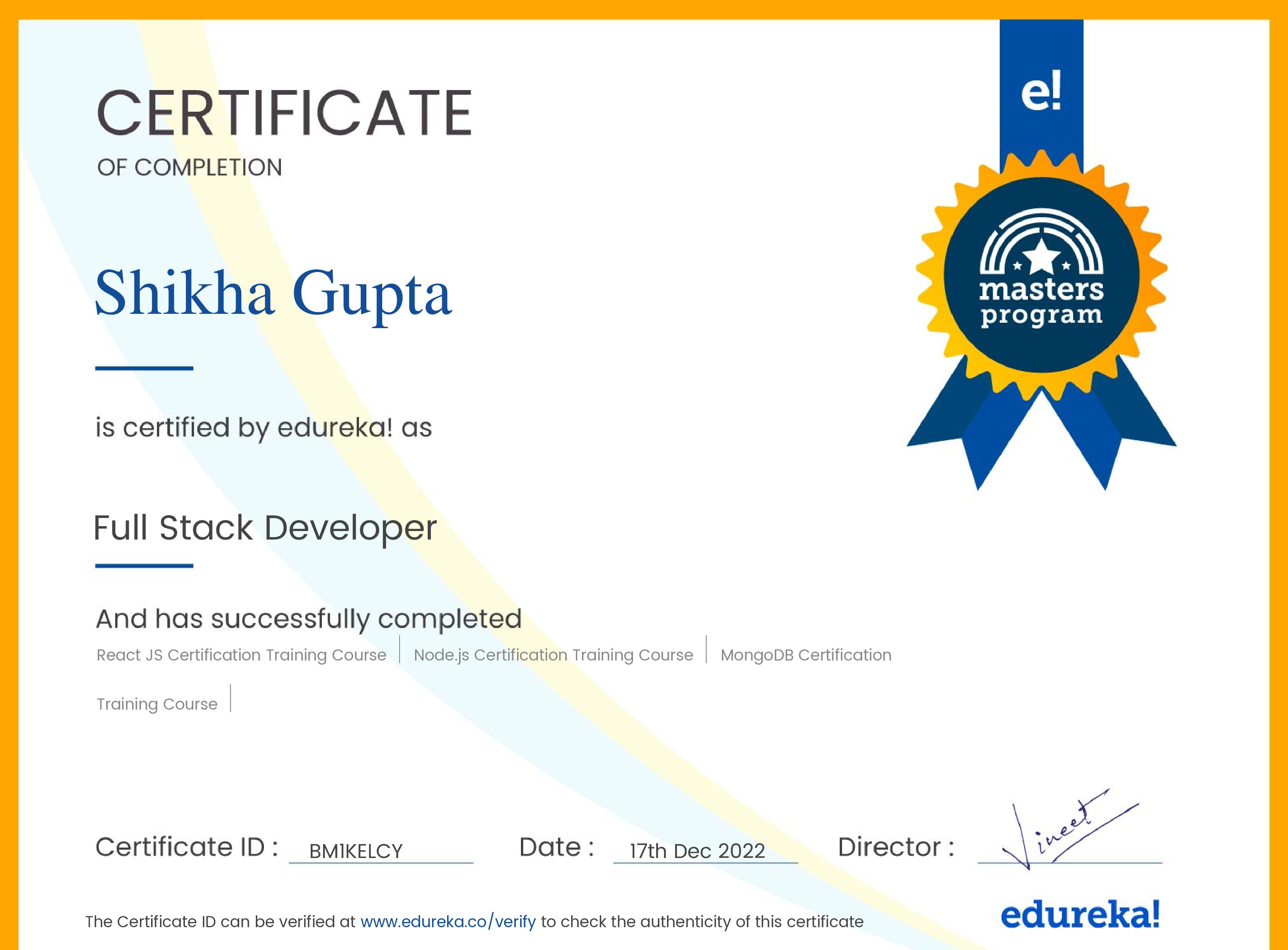 certificate!