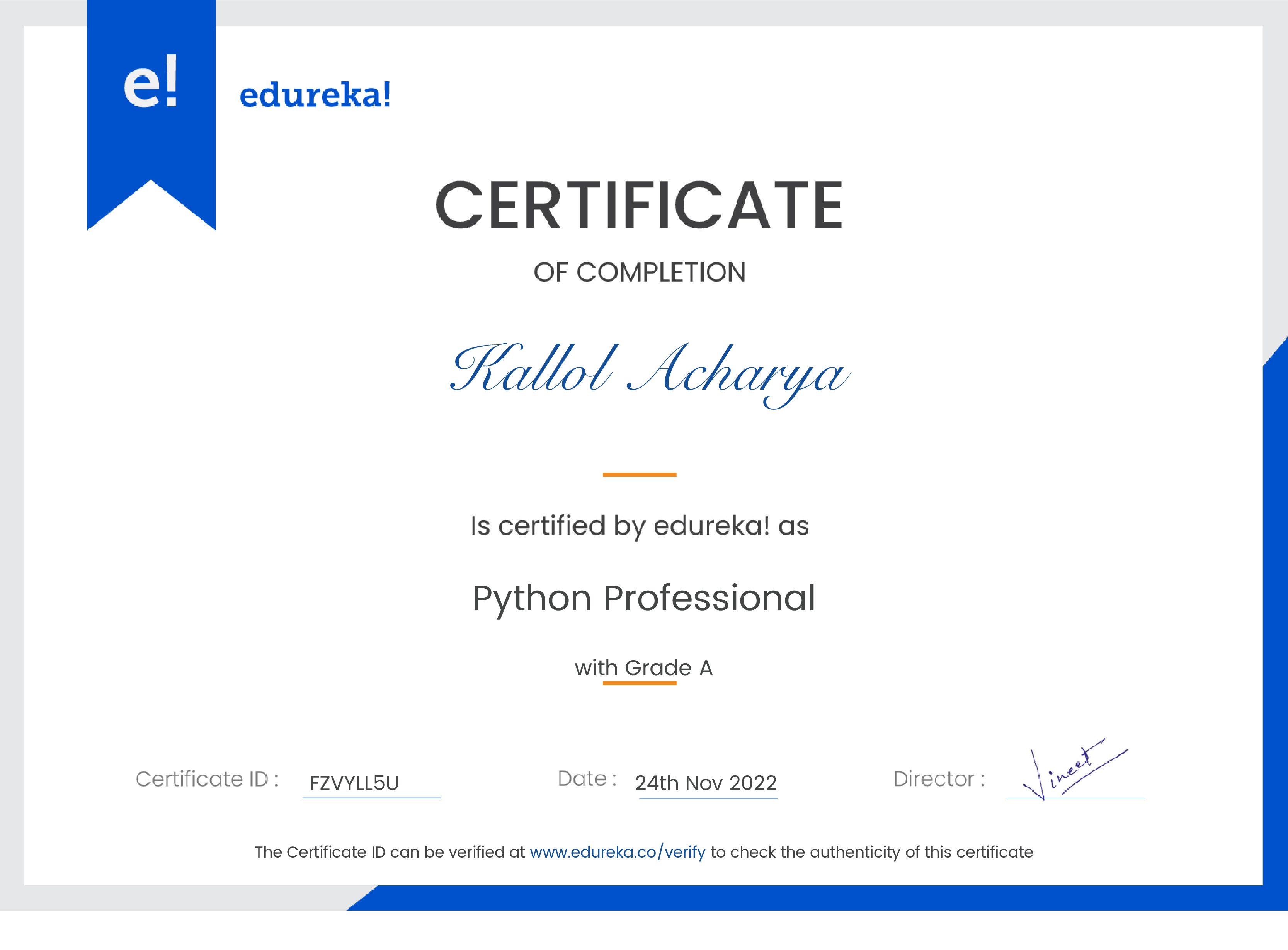 certificate!