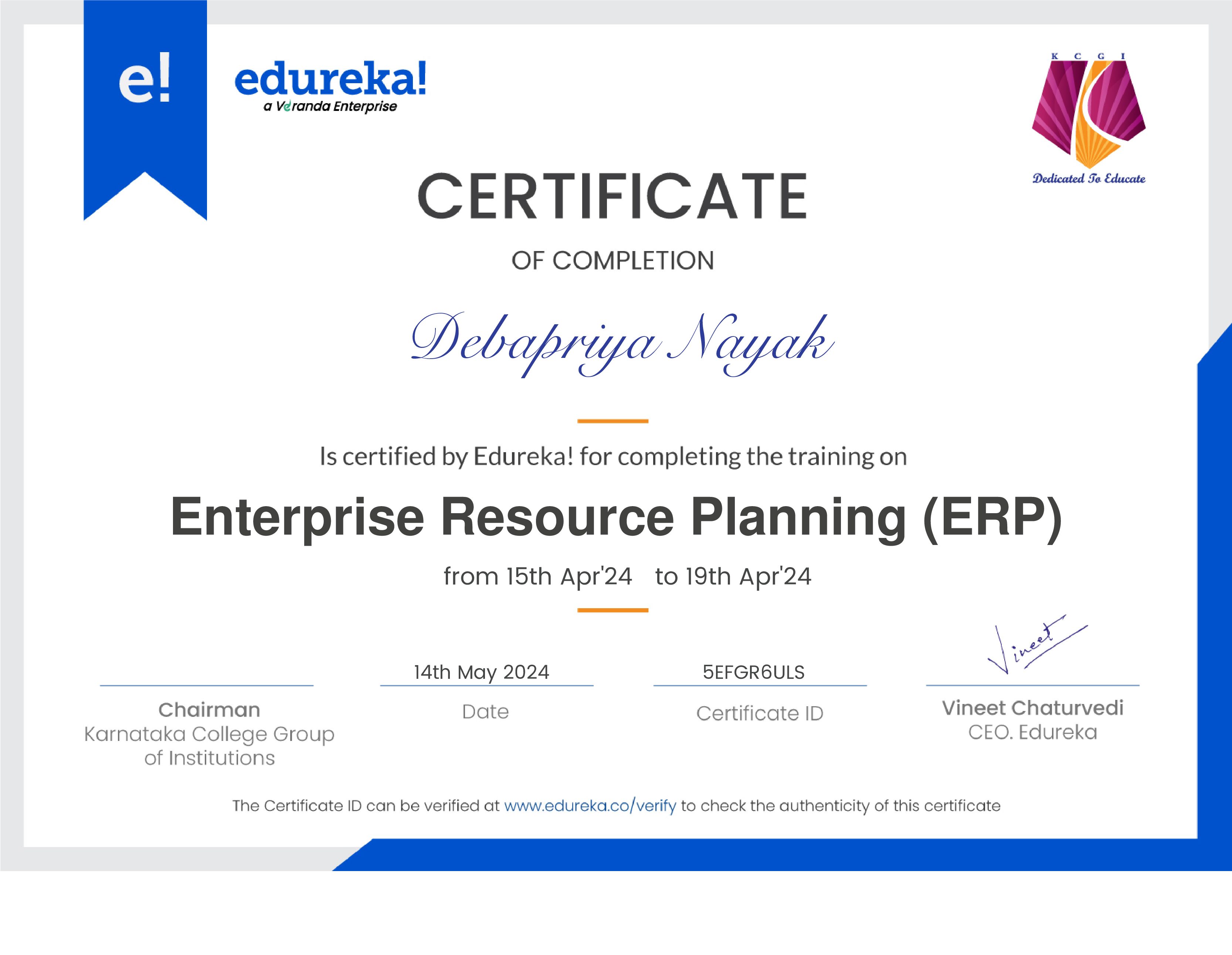 certificate!