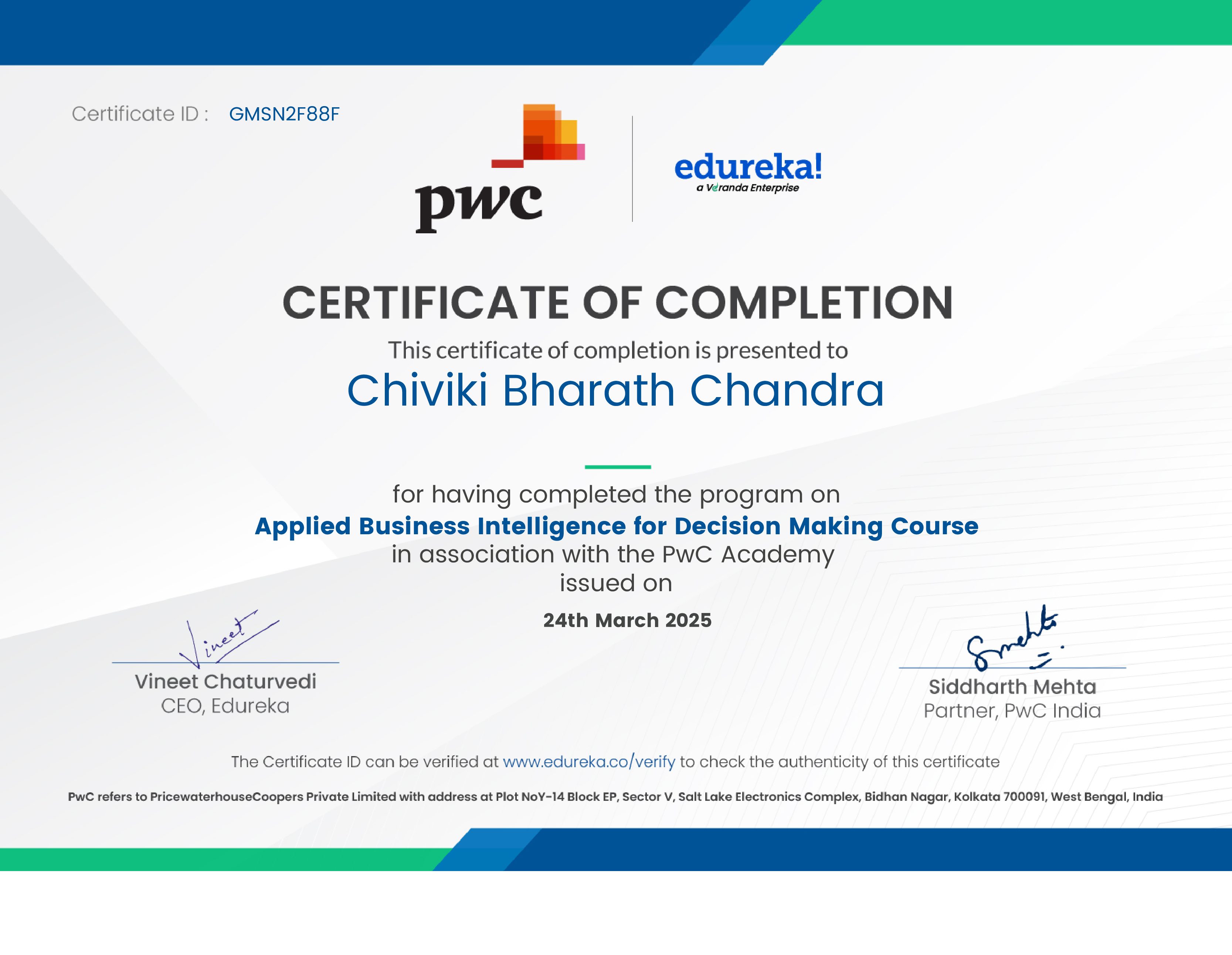 certificate!