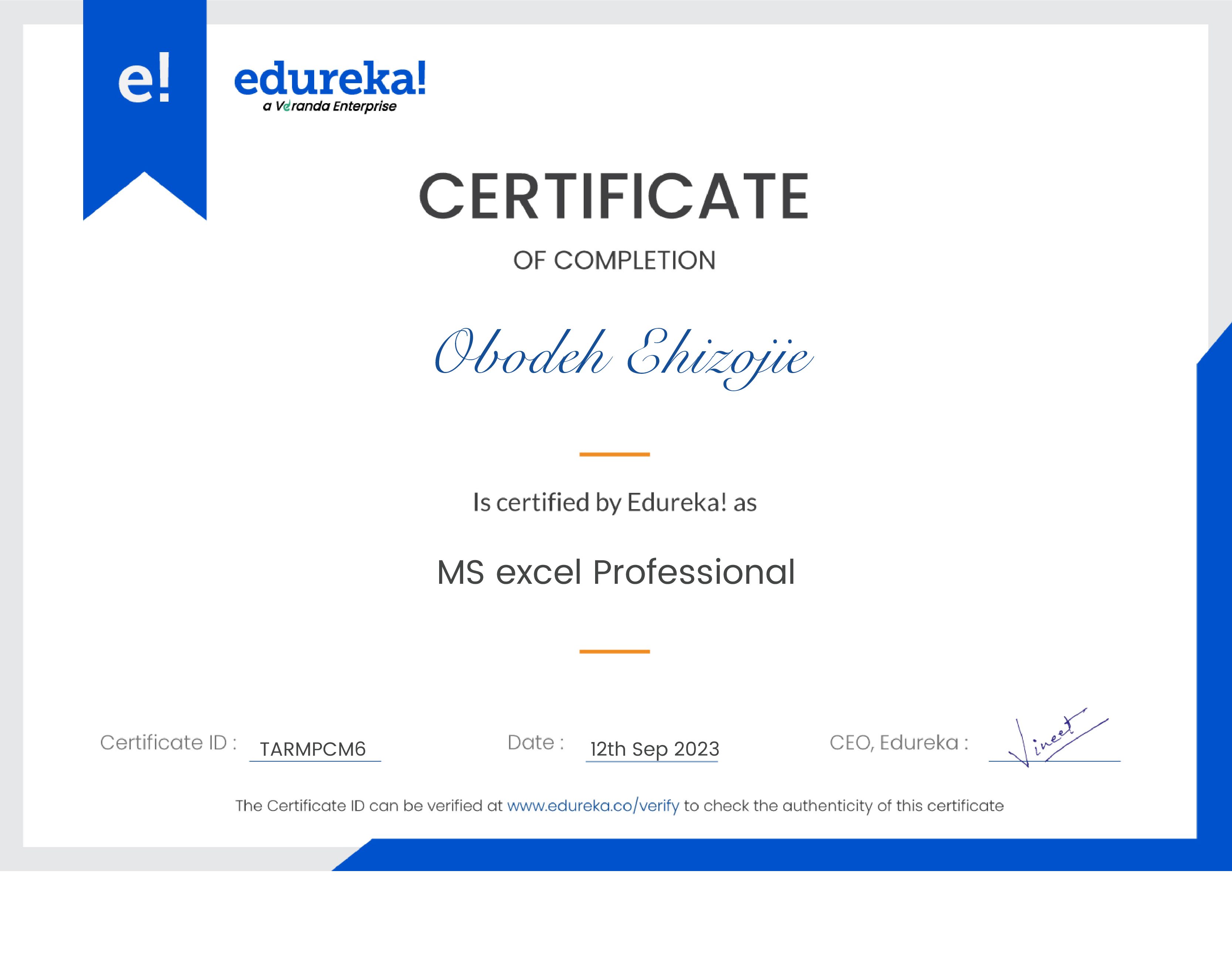 certificate!
