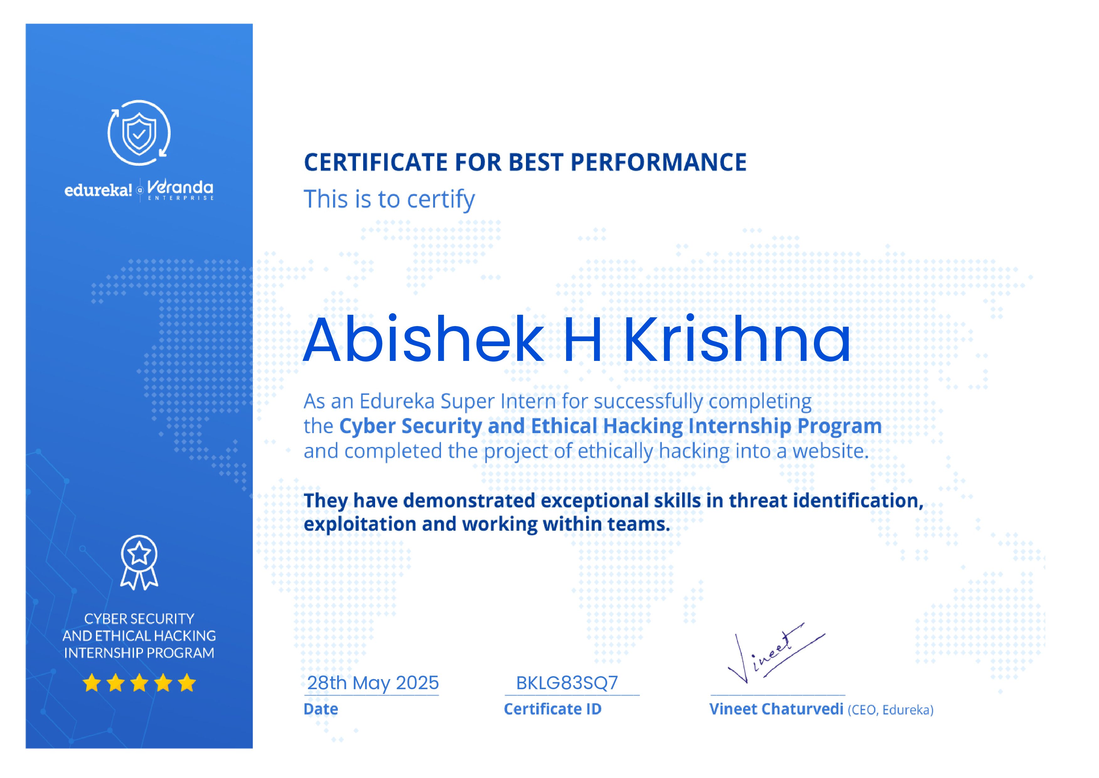 certificate!