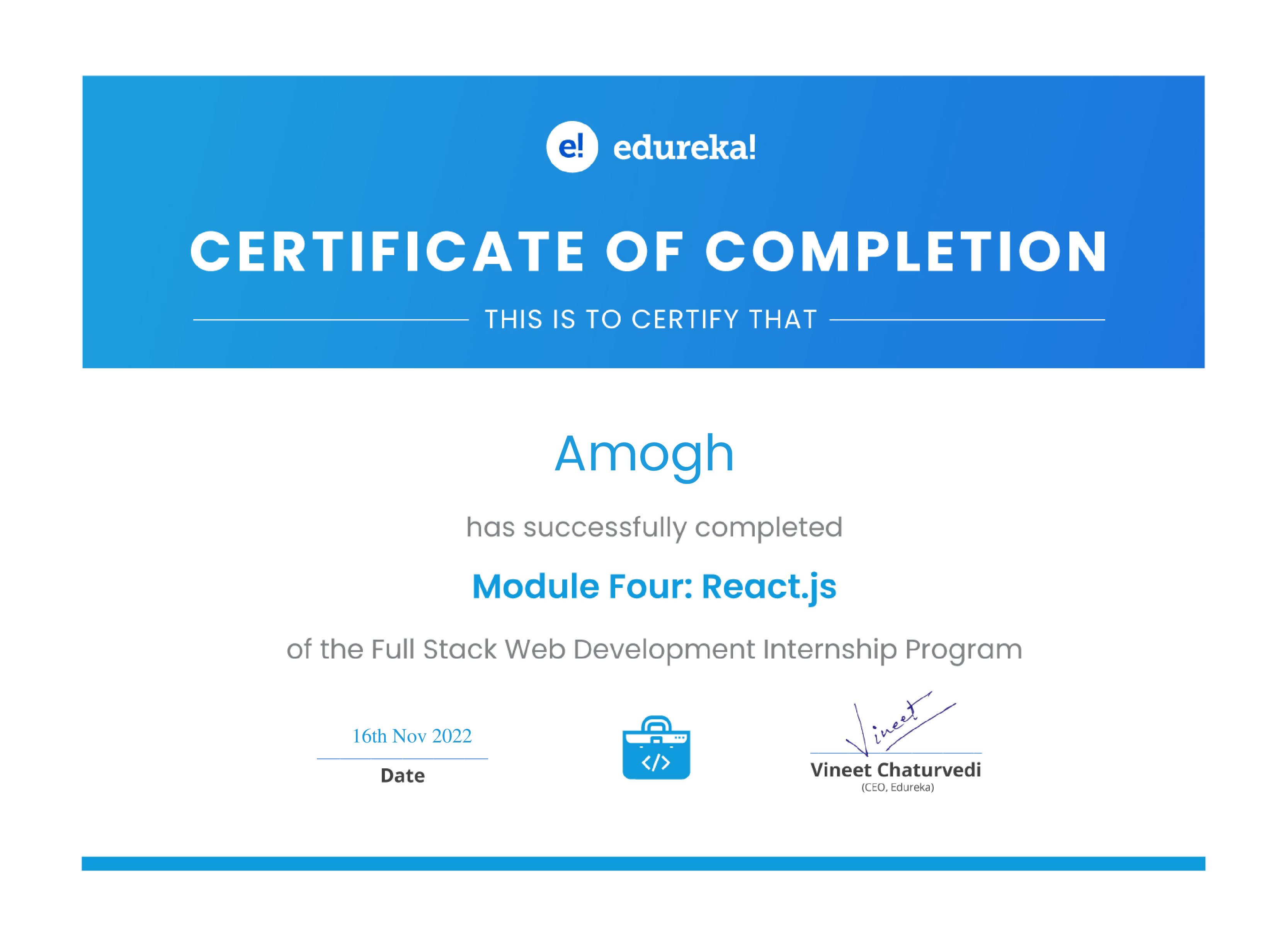 certificate!