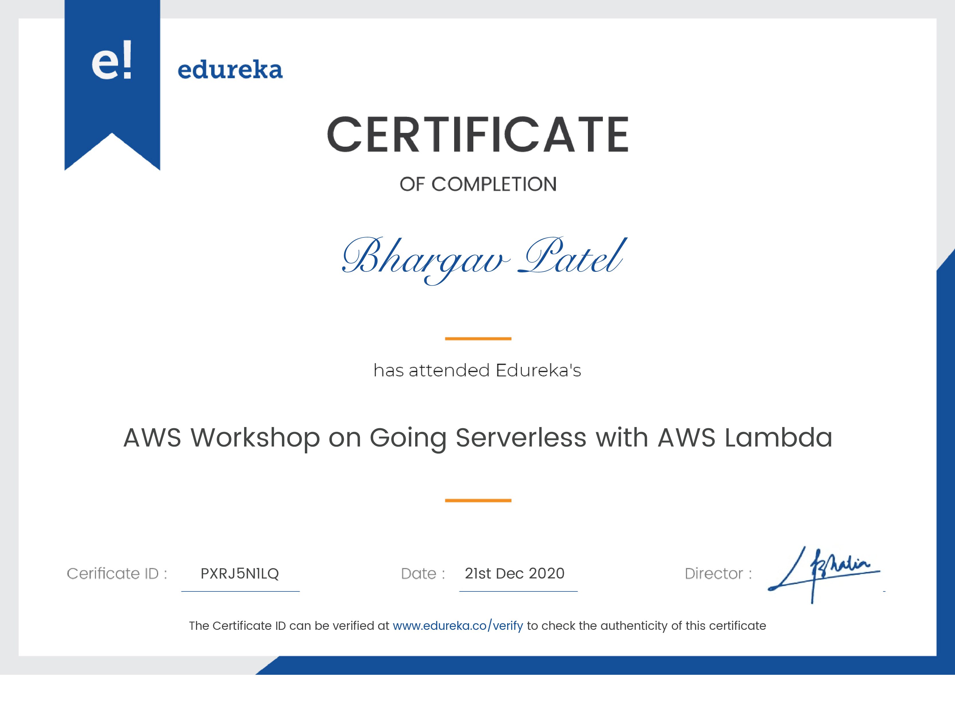 certificate!