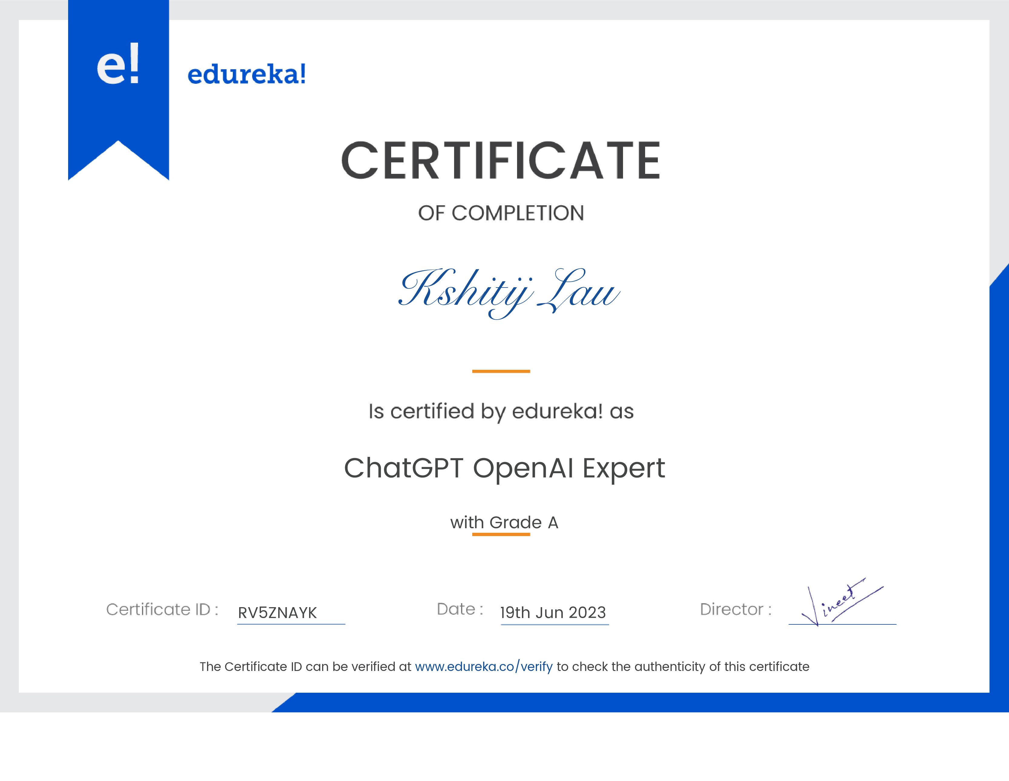 certificate!