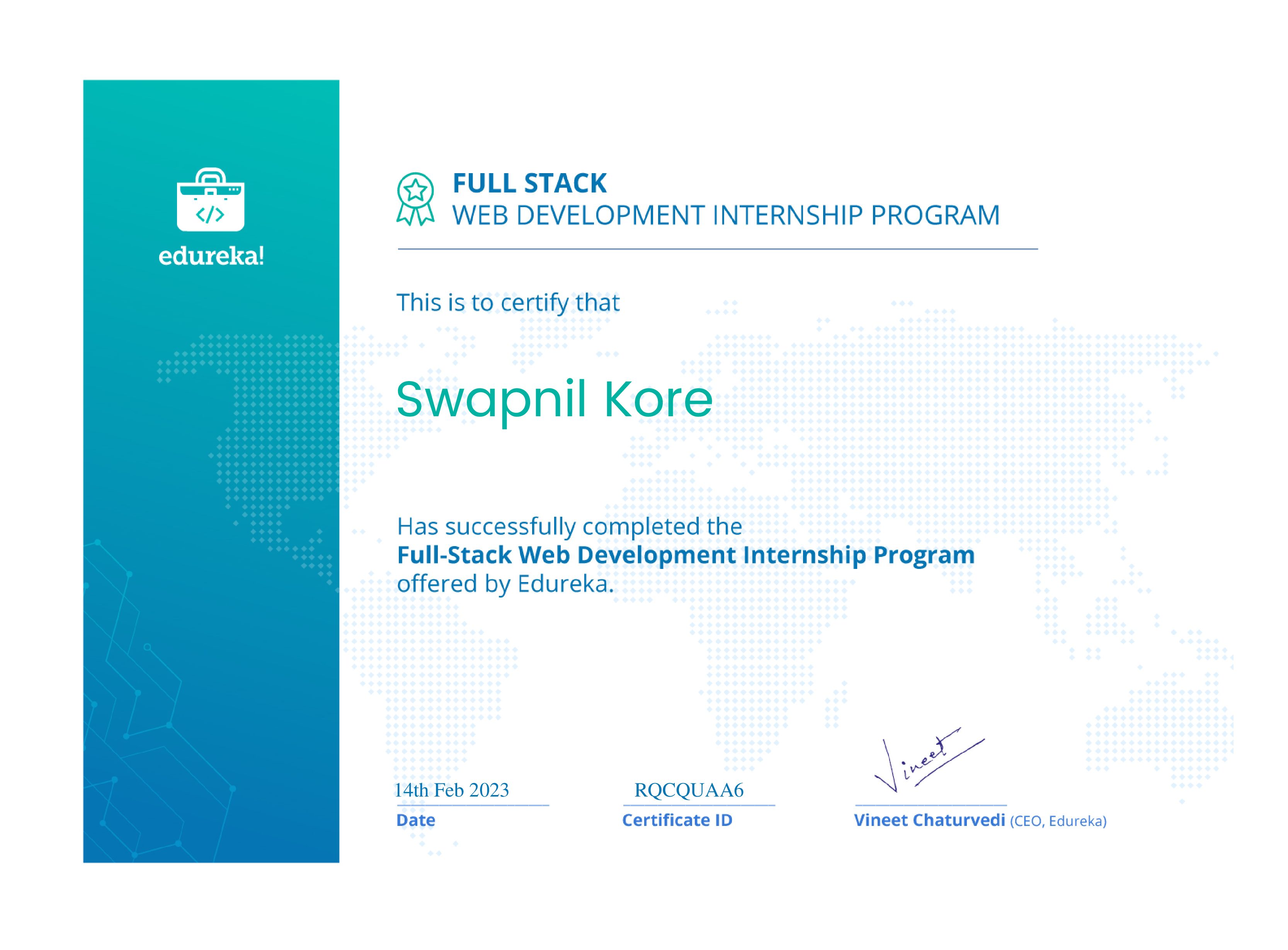certificate!