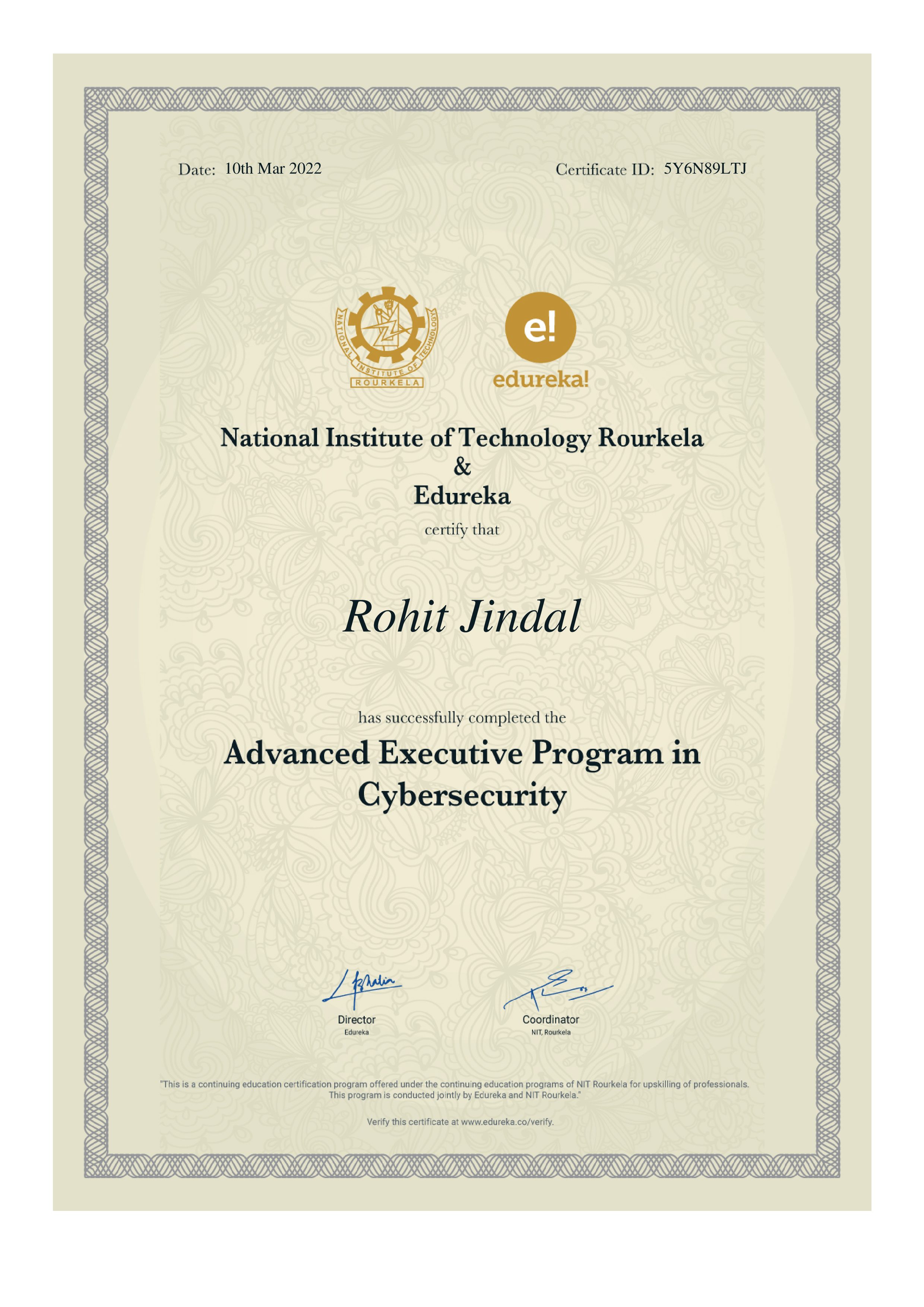certificate!