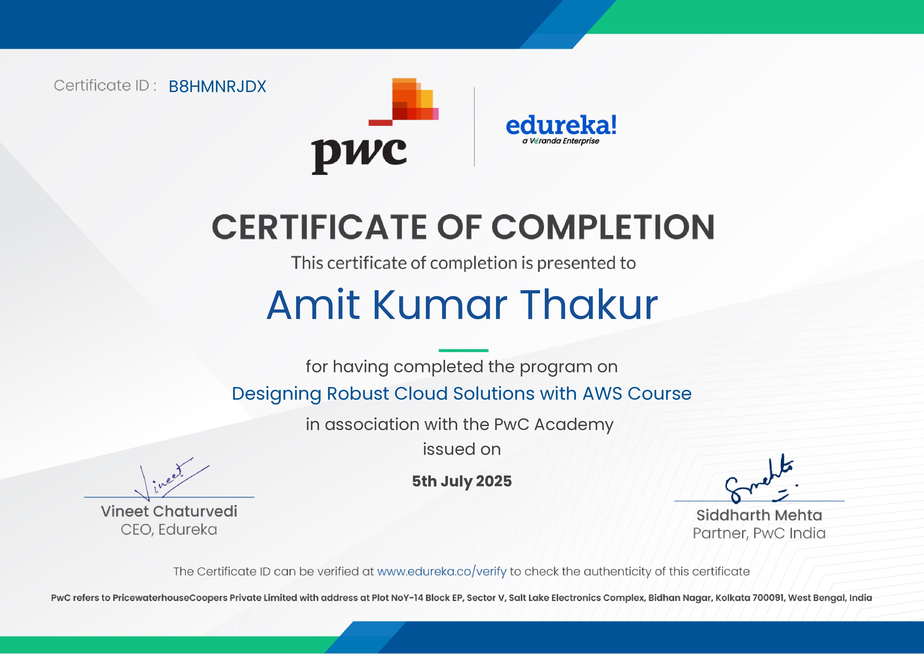 certificate!