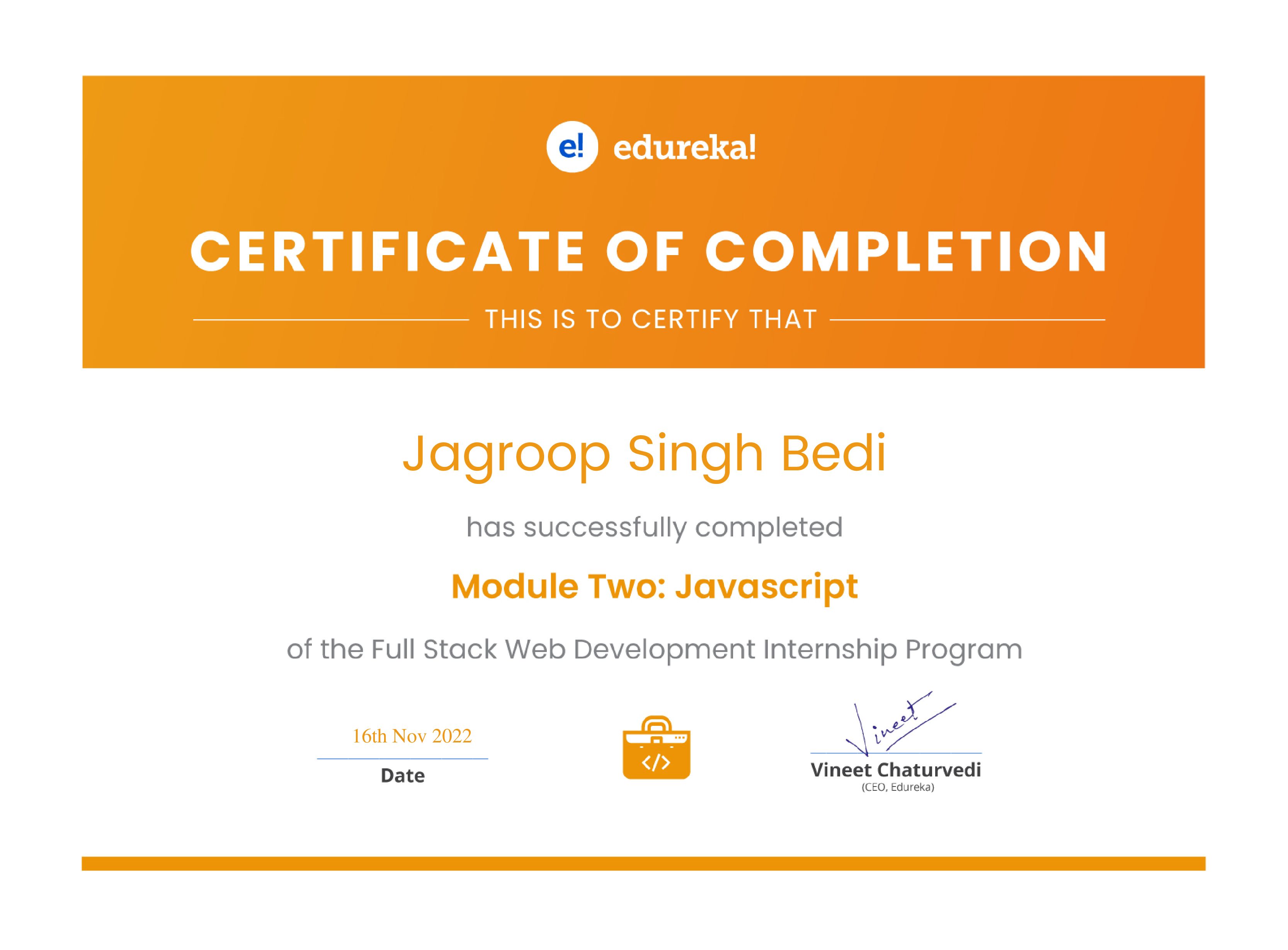 certificate!