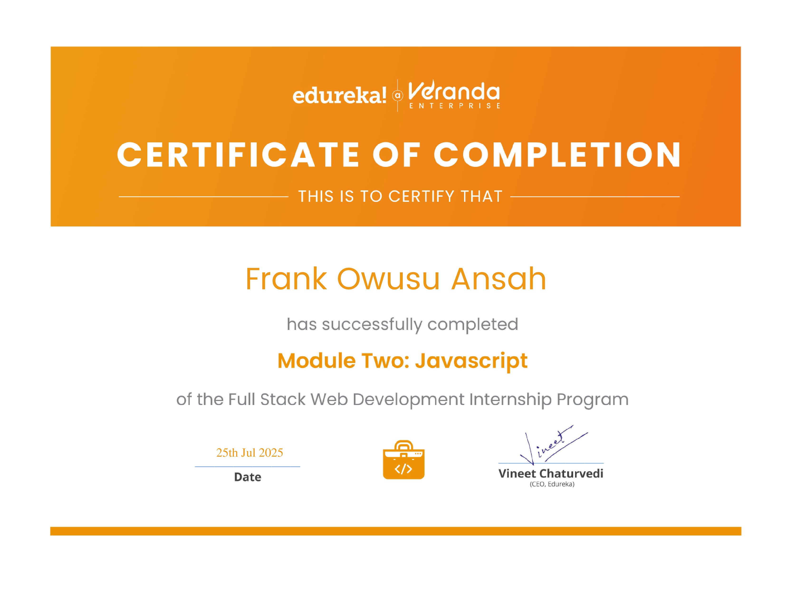 certificate!
