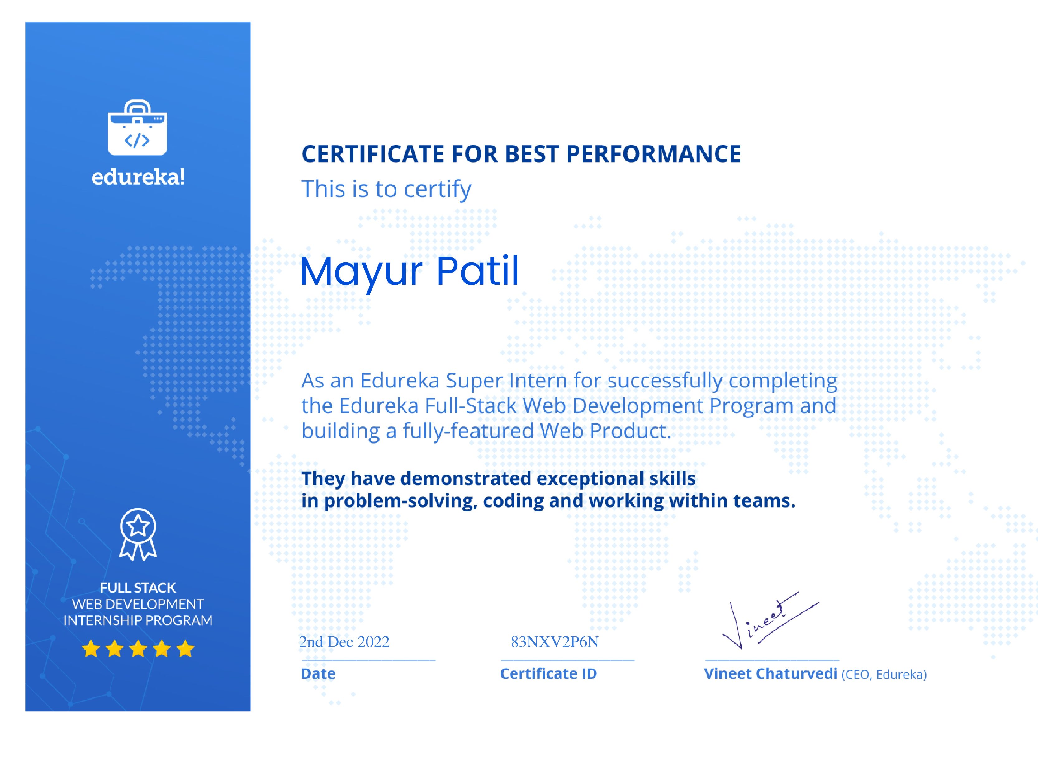 certificate!