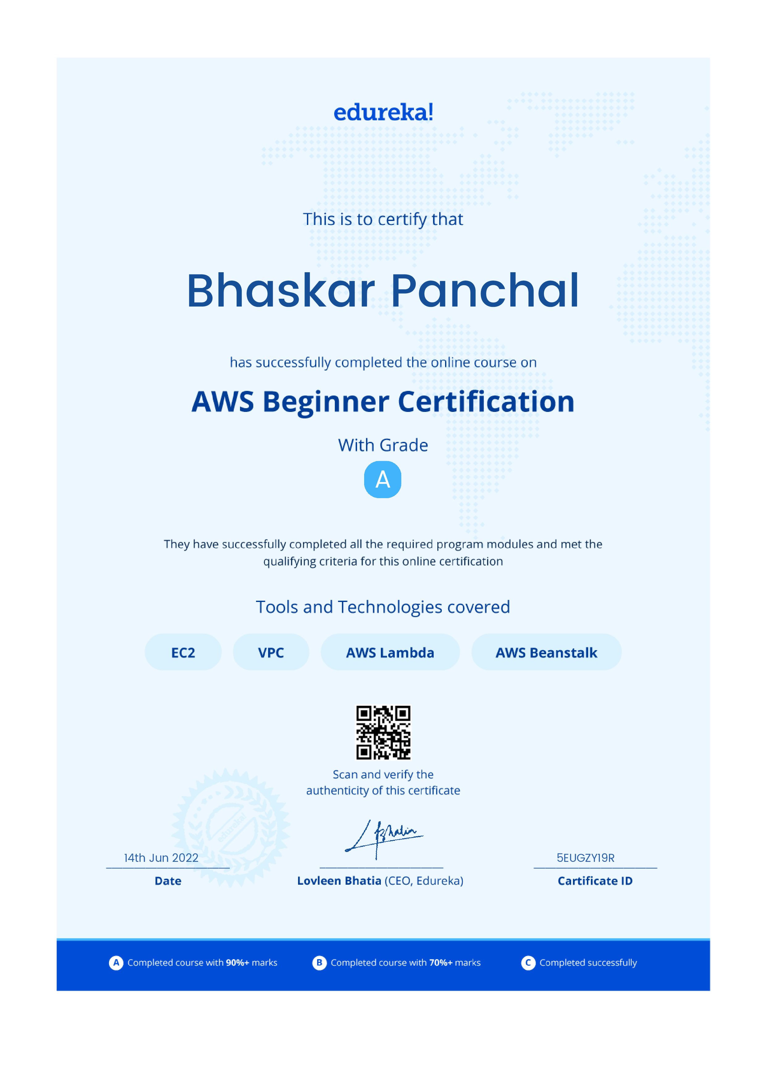 certificate!
