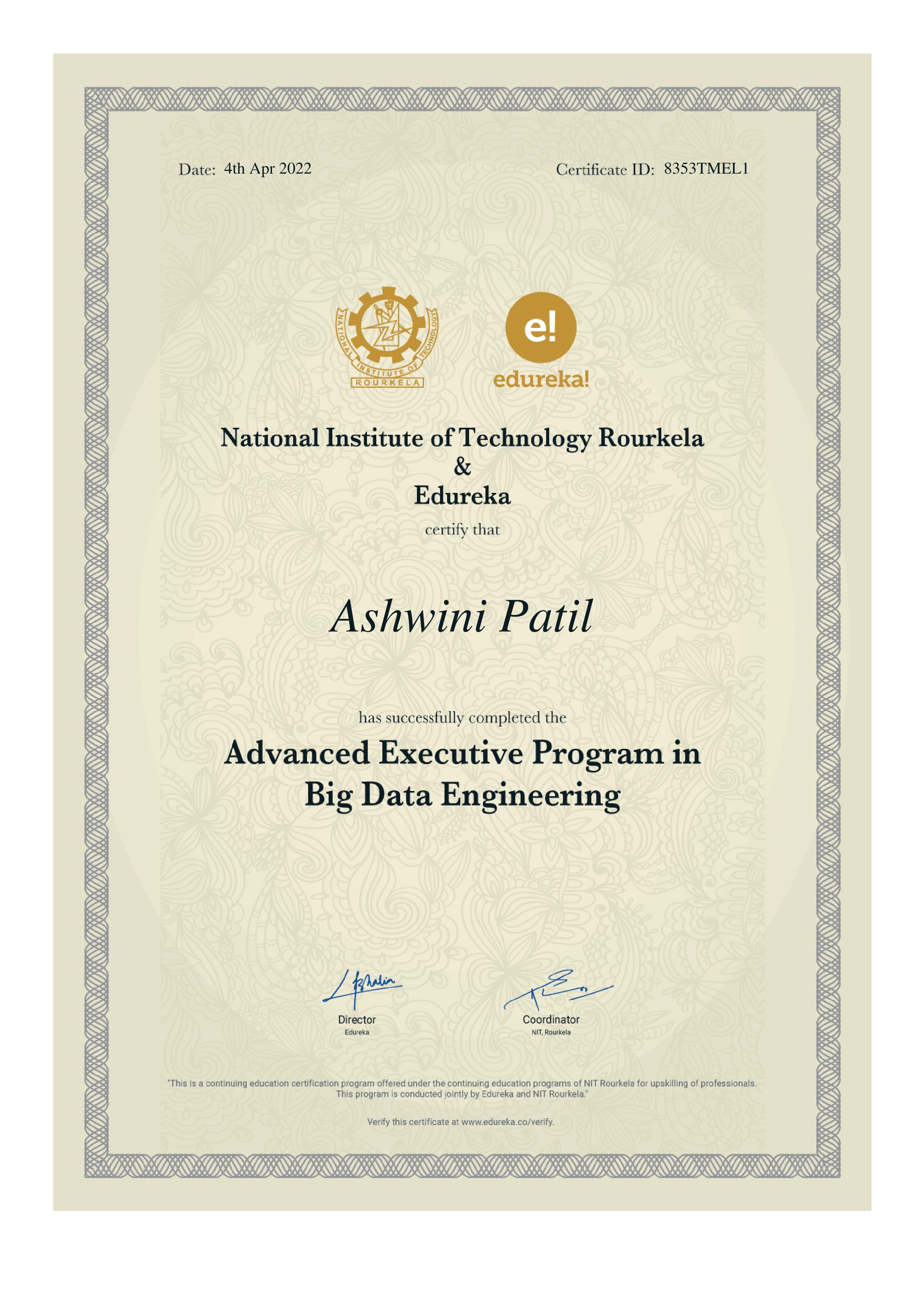 certificate!