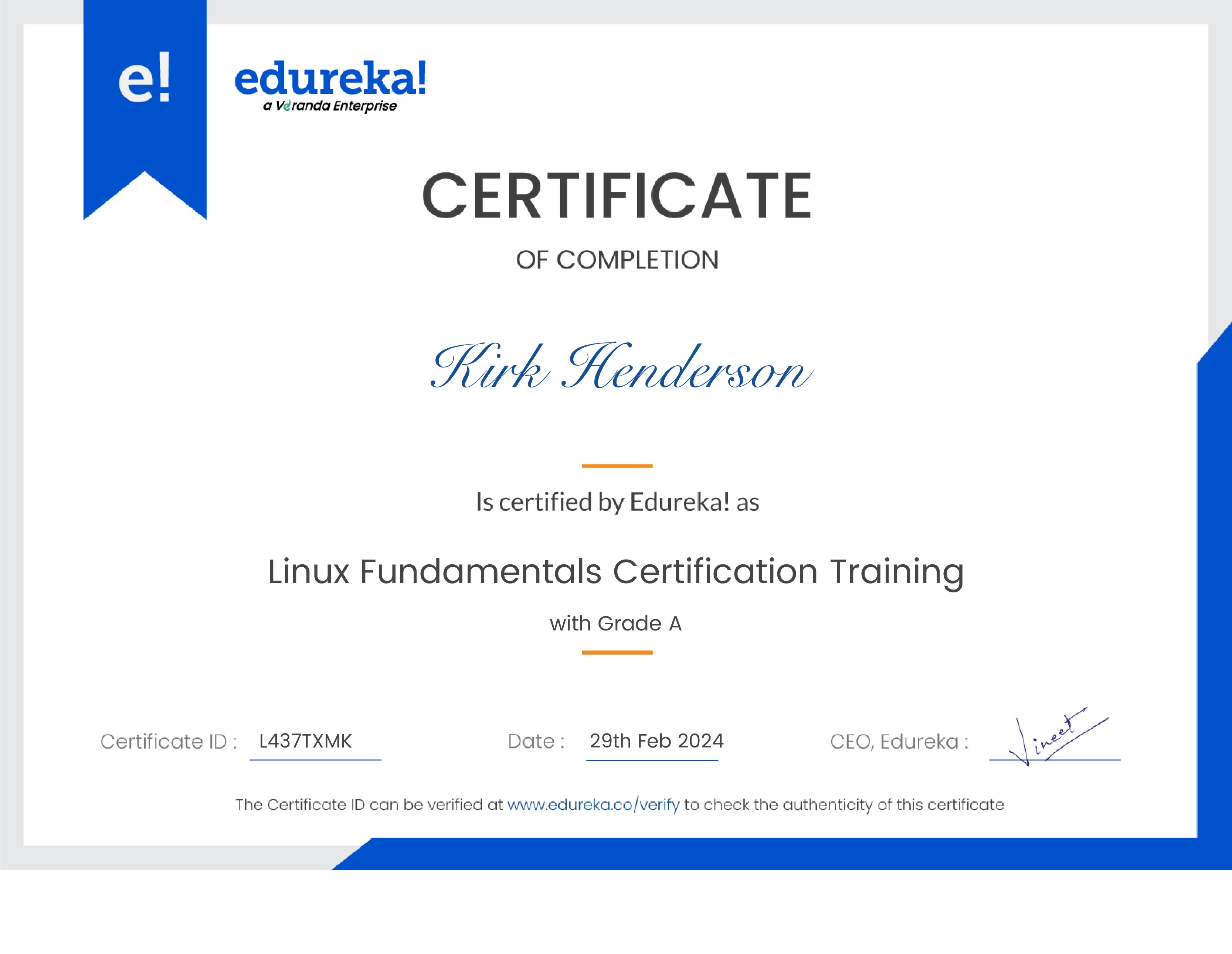 certificate!