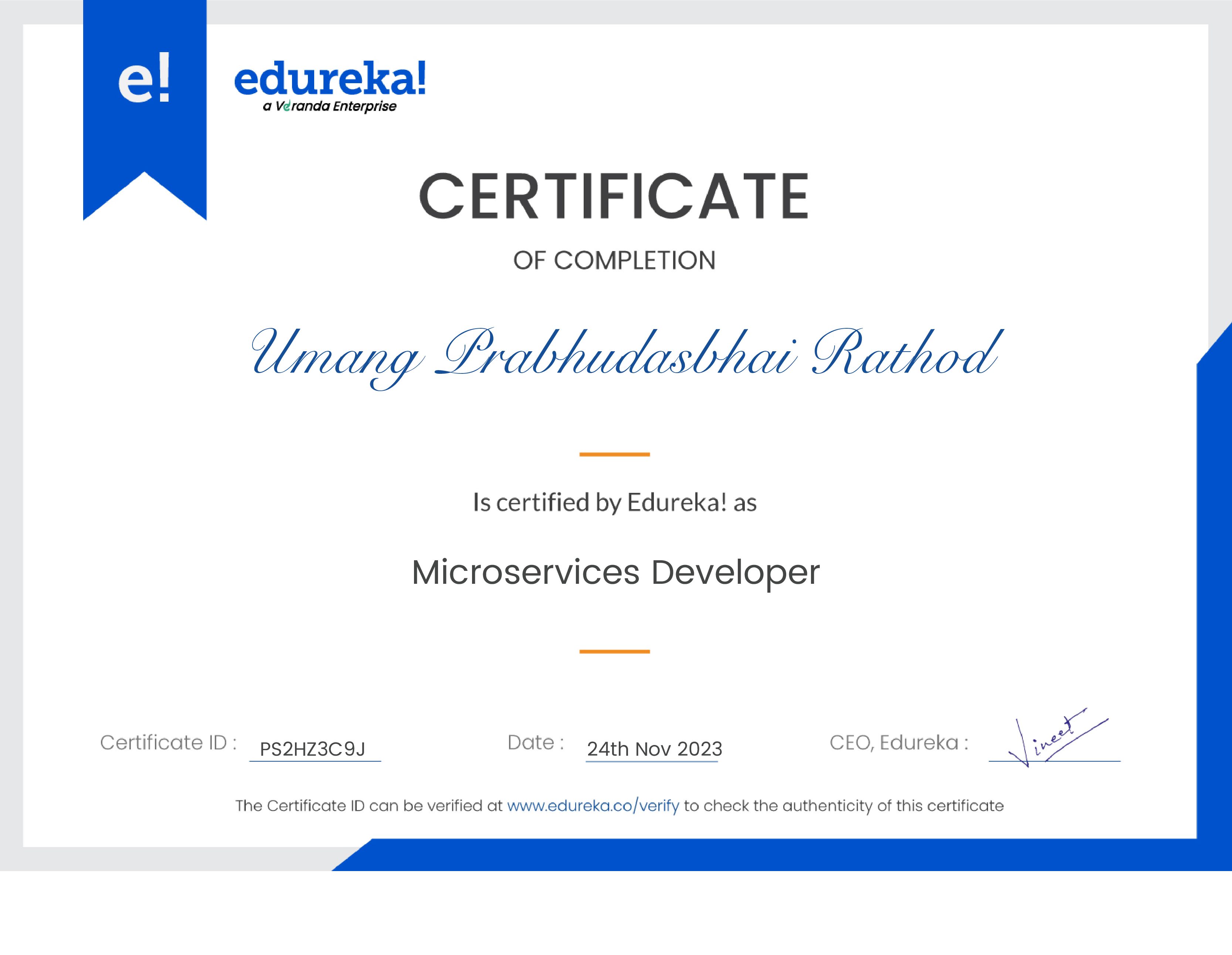 certificate!