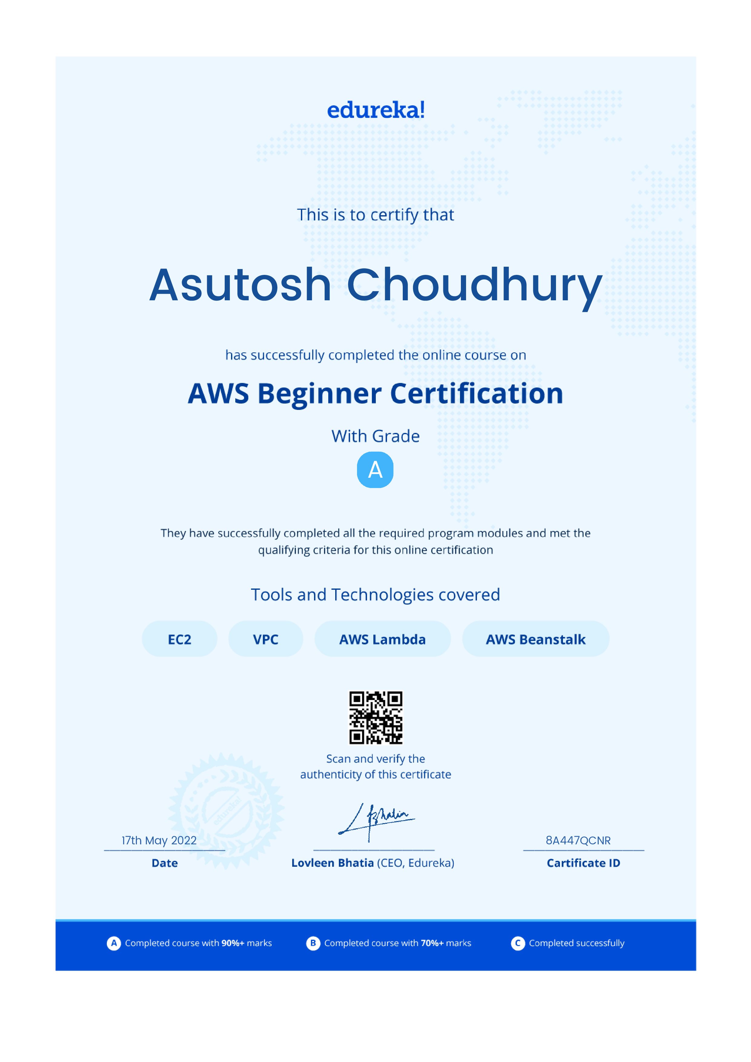 certificate!