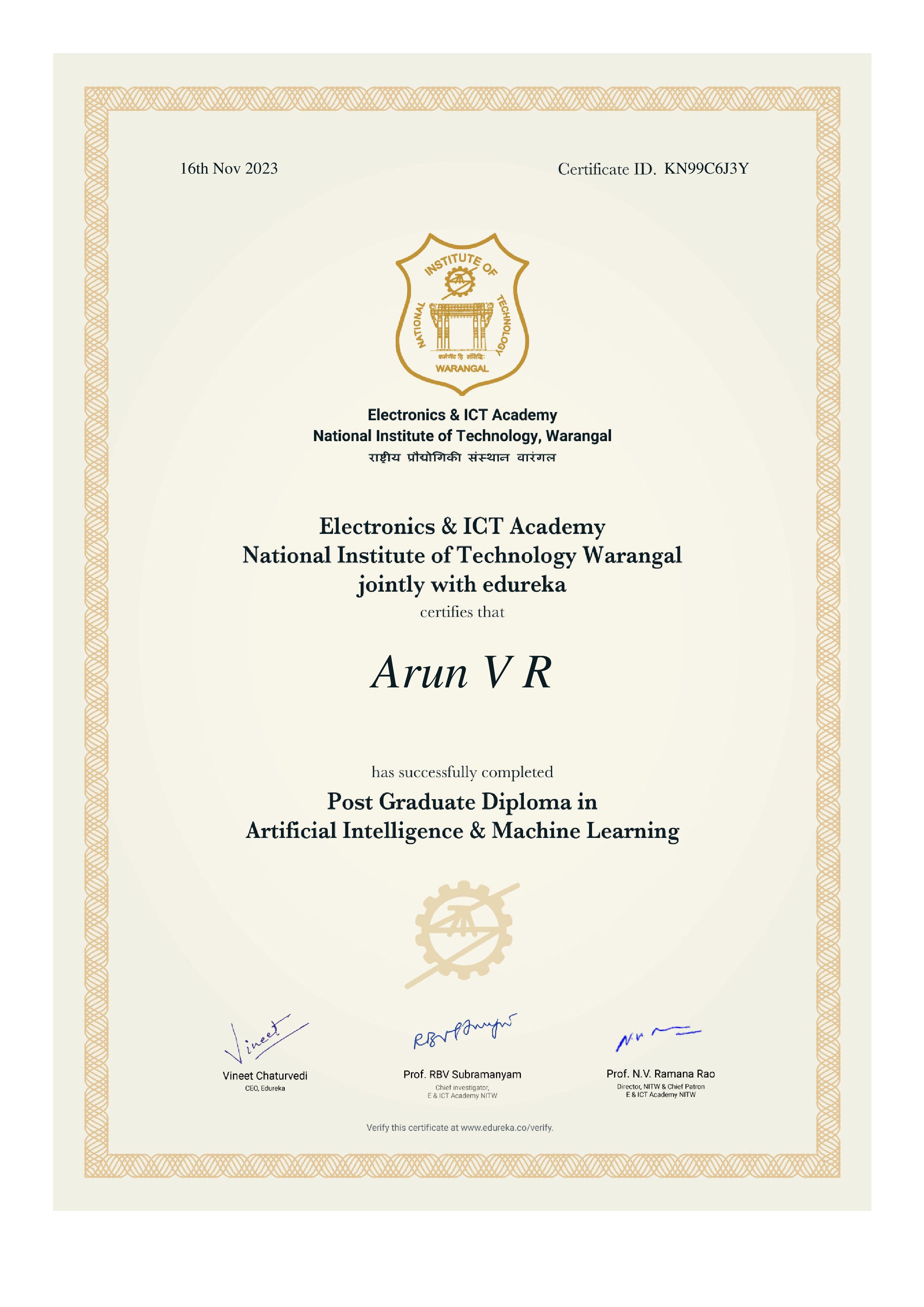 certificate!