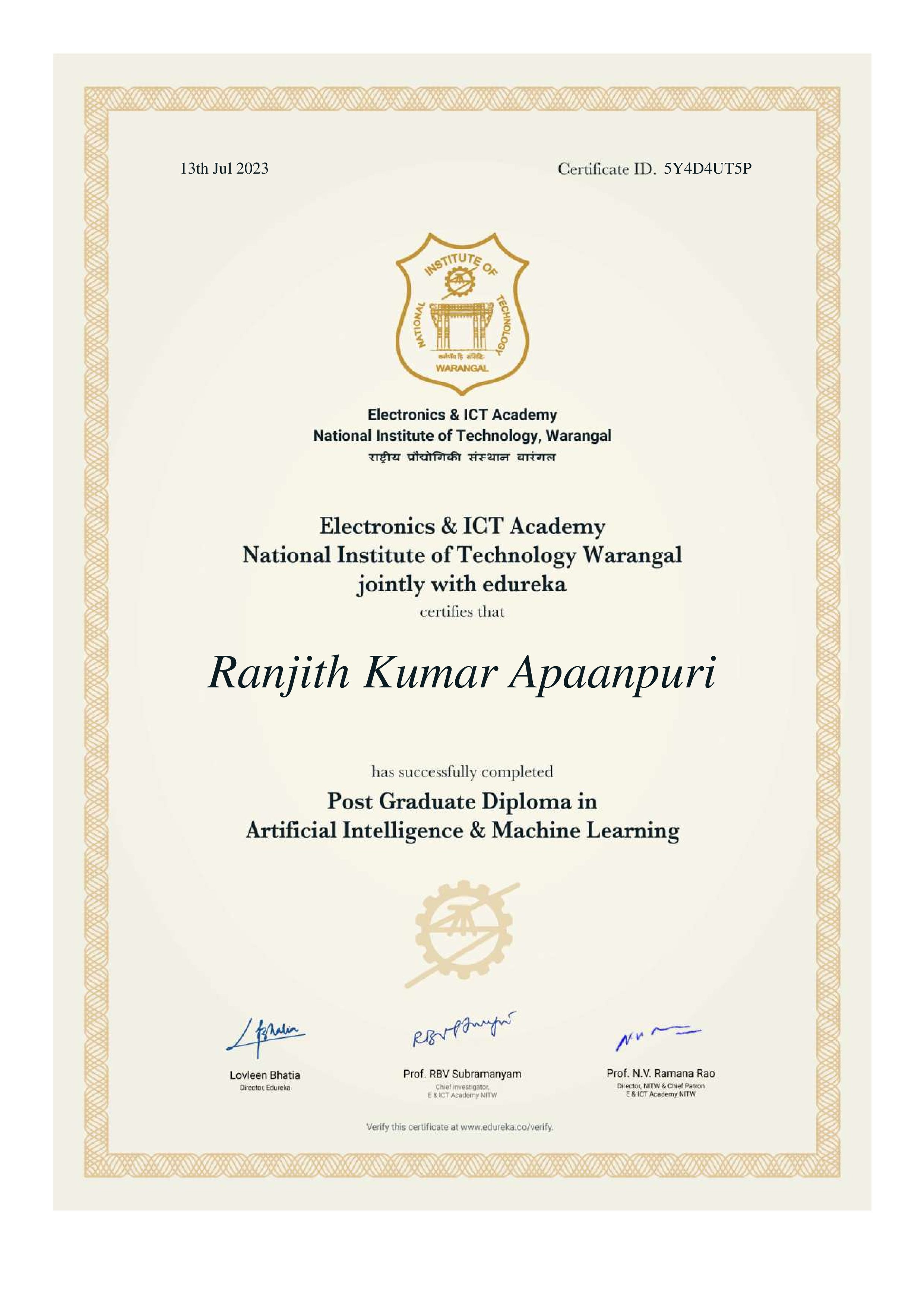 certificate!