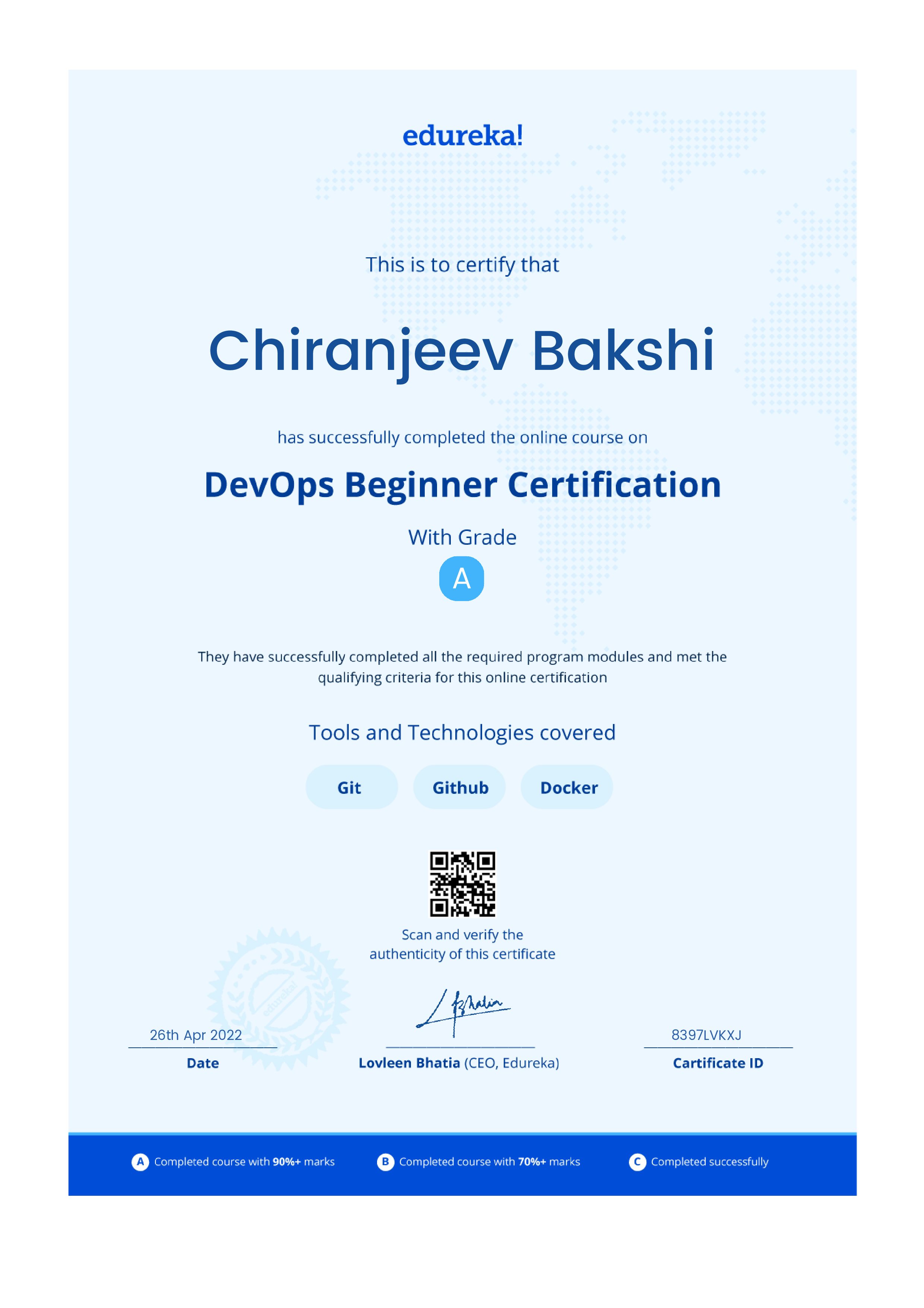 certificate!
