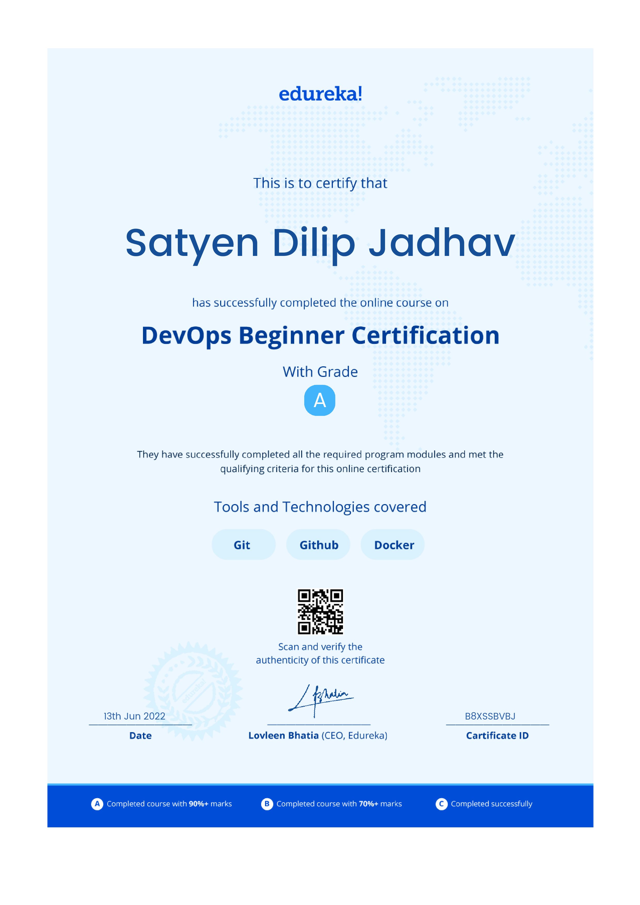 certificate!