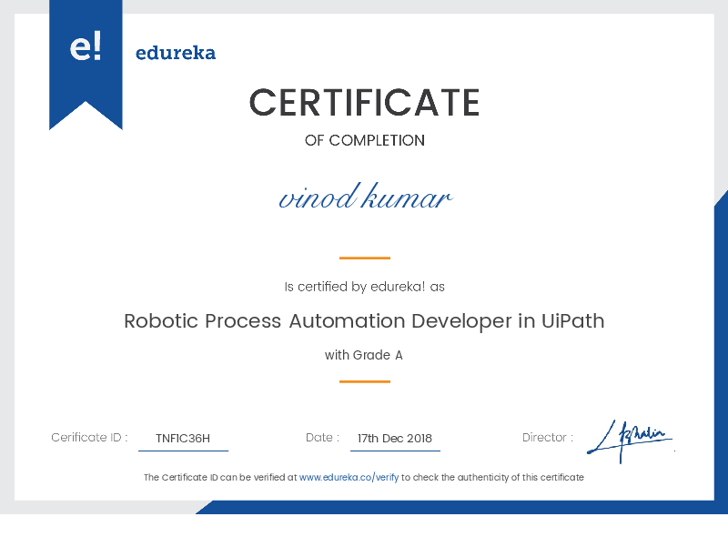 certificate!