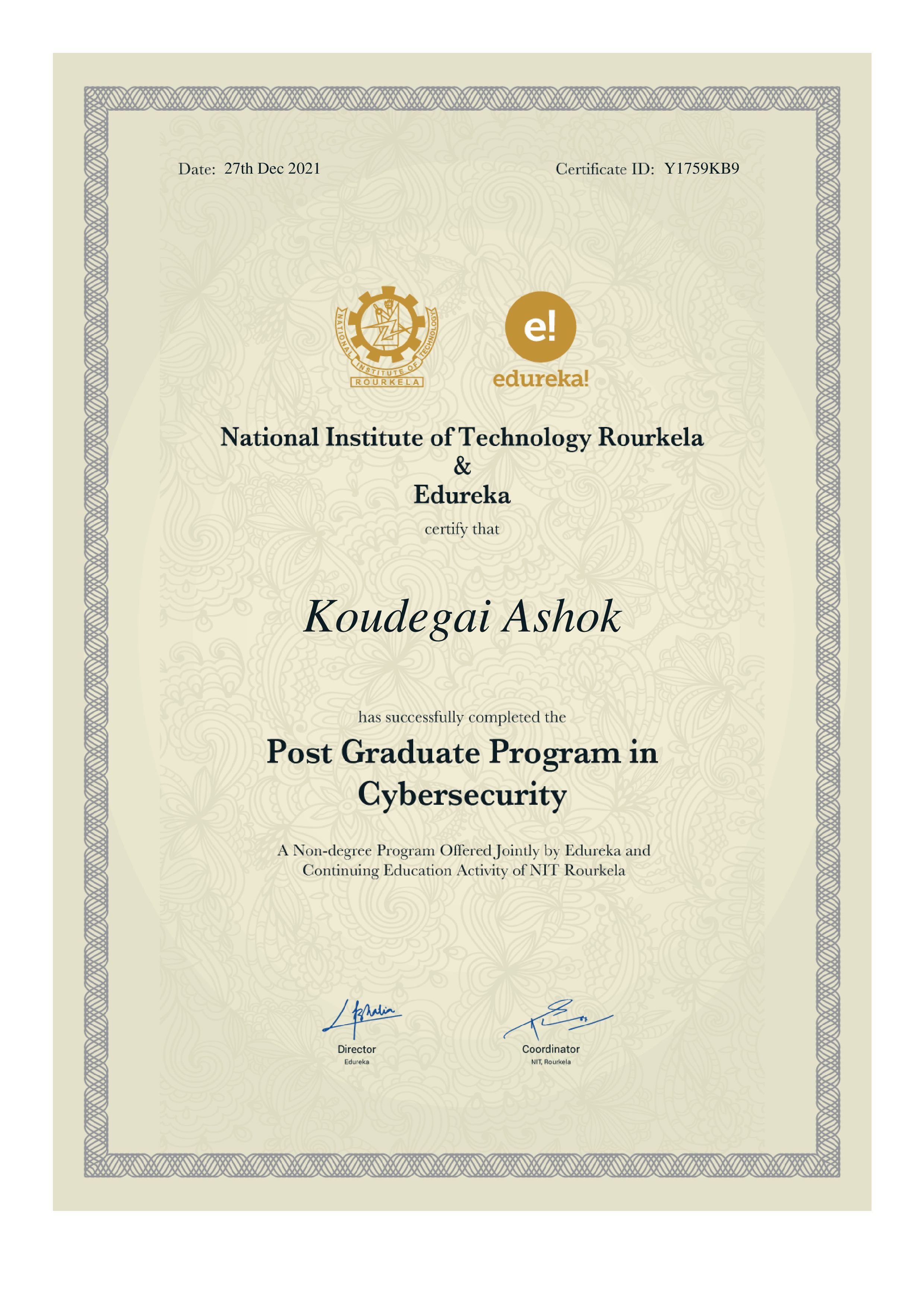 certificate!
