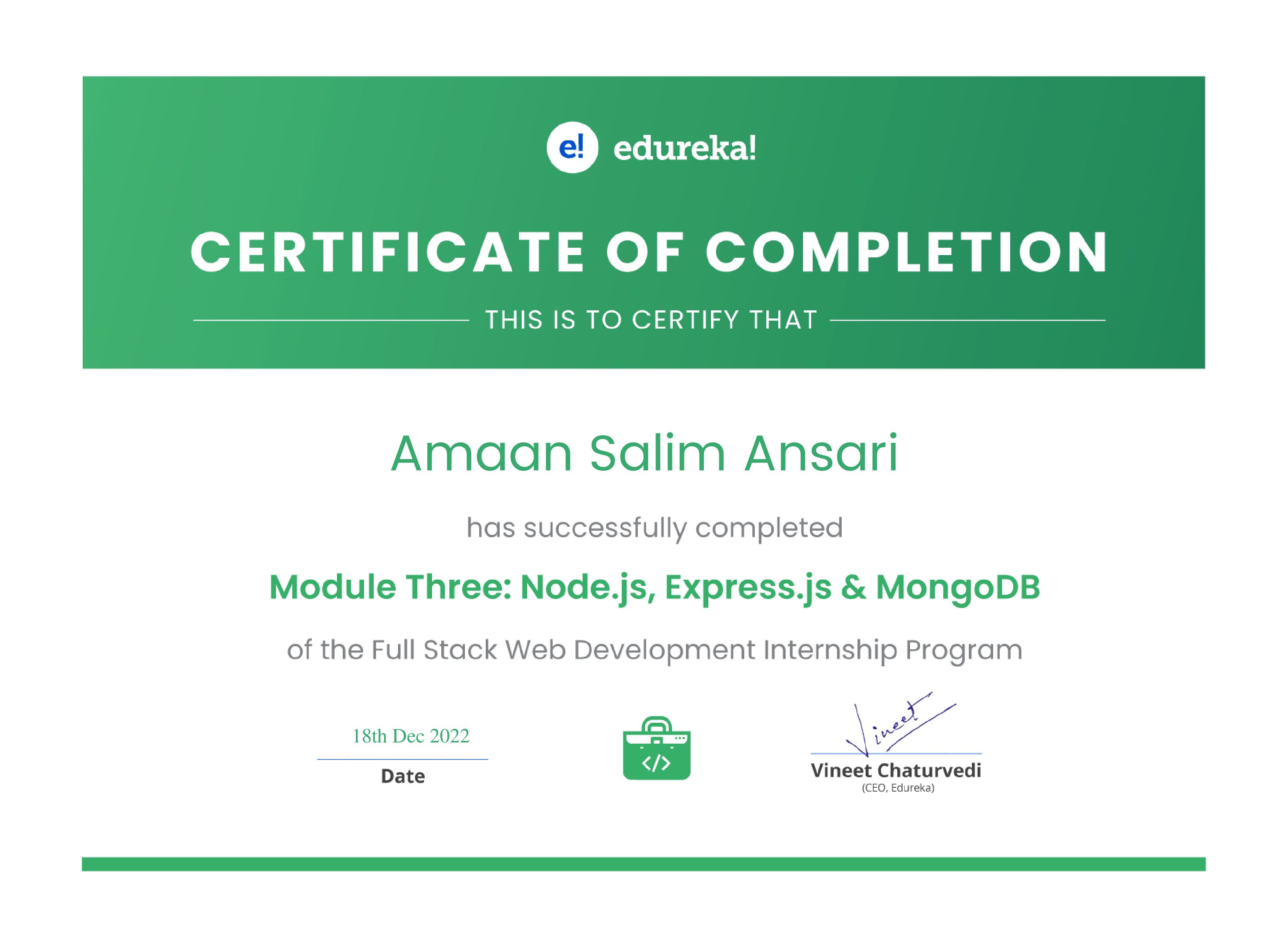 certificate!