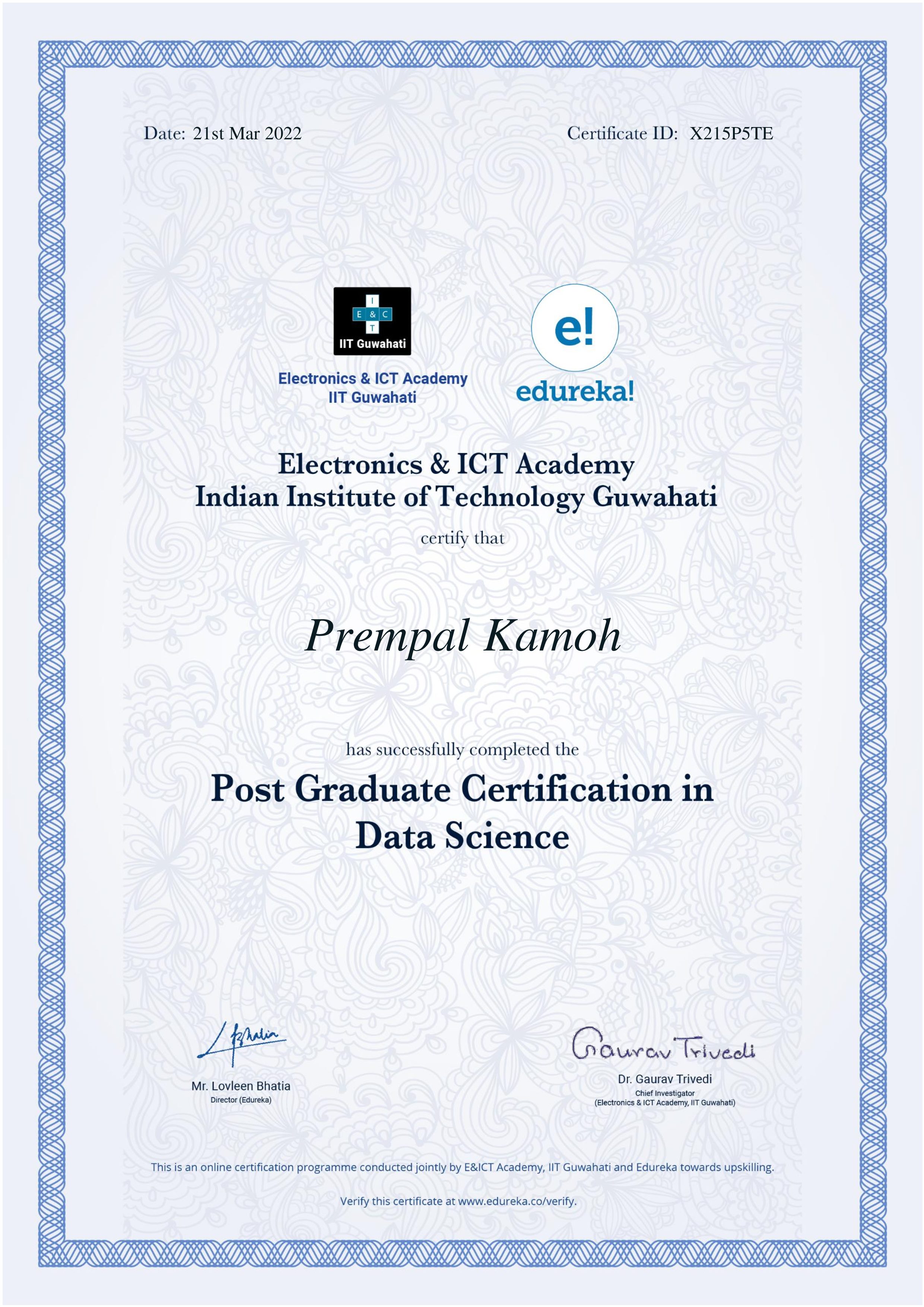 certificate!