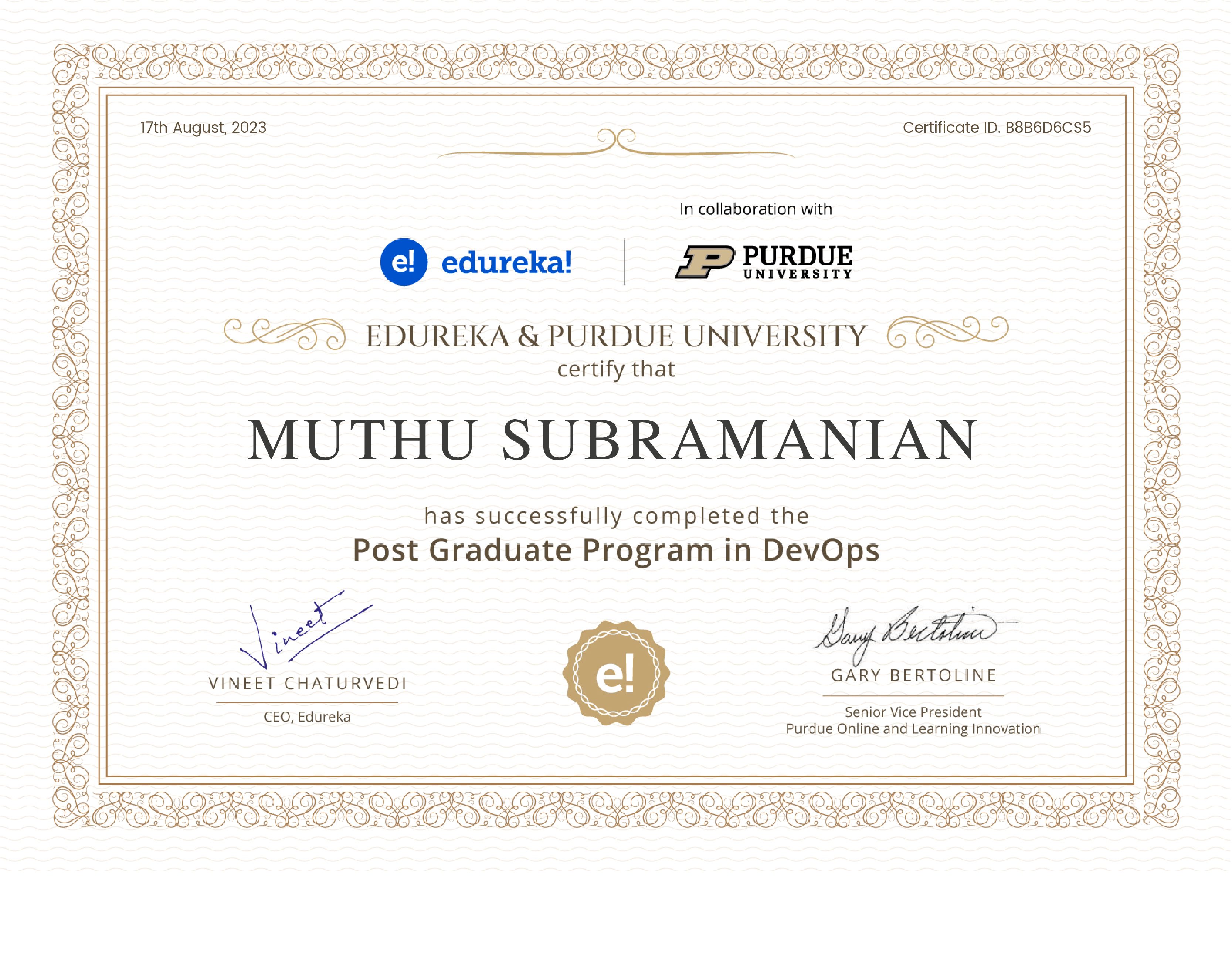 certificate!