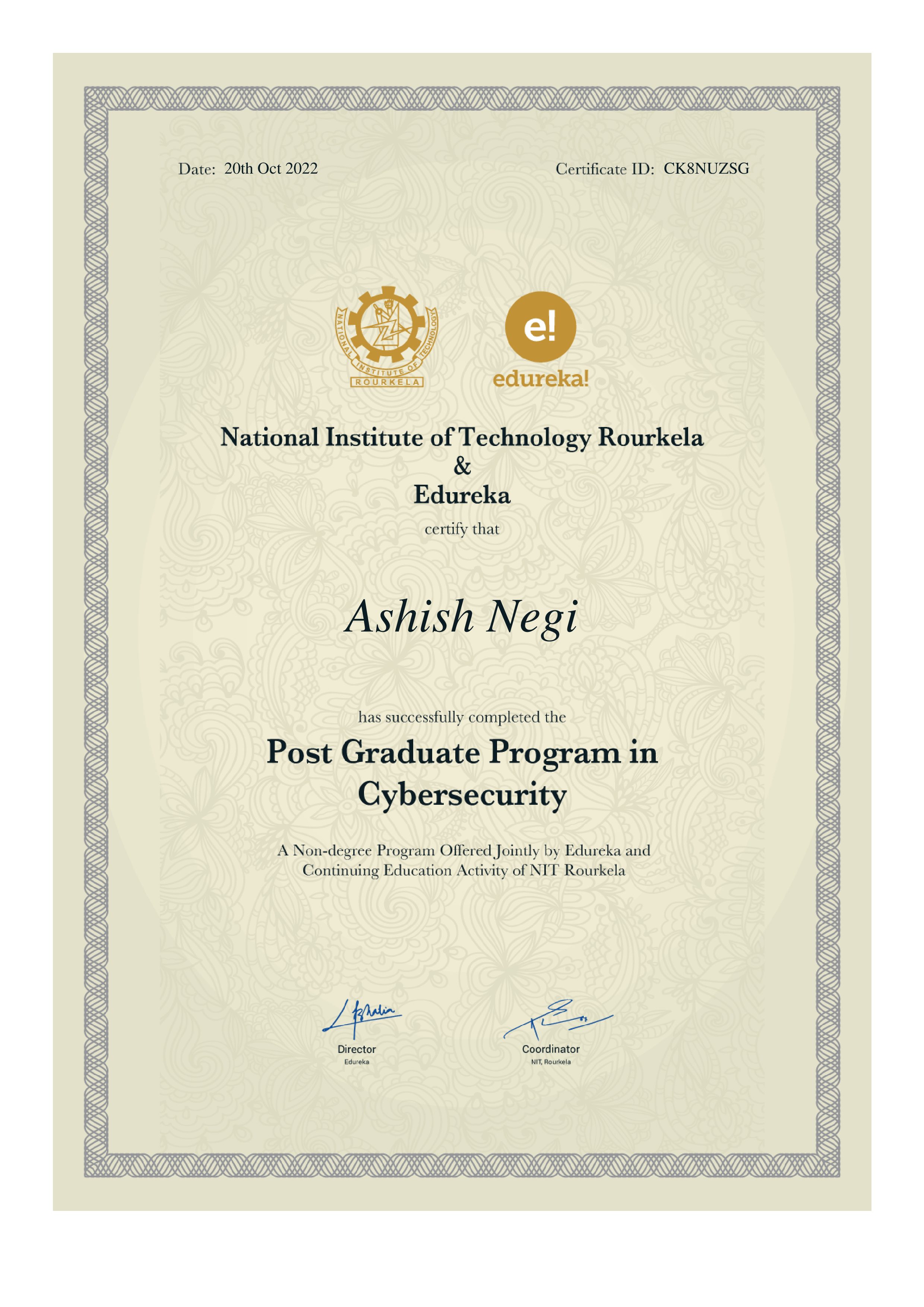 certificate!