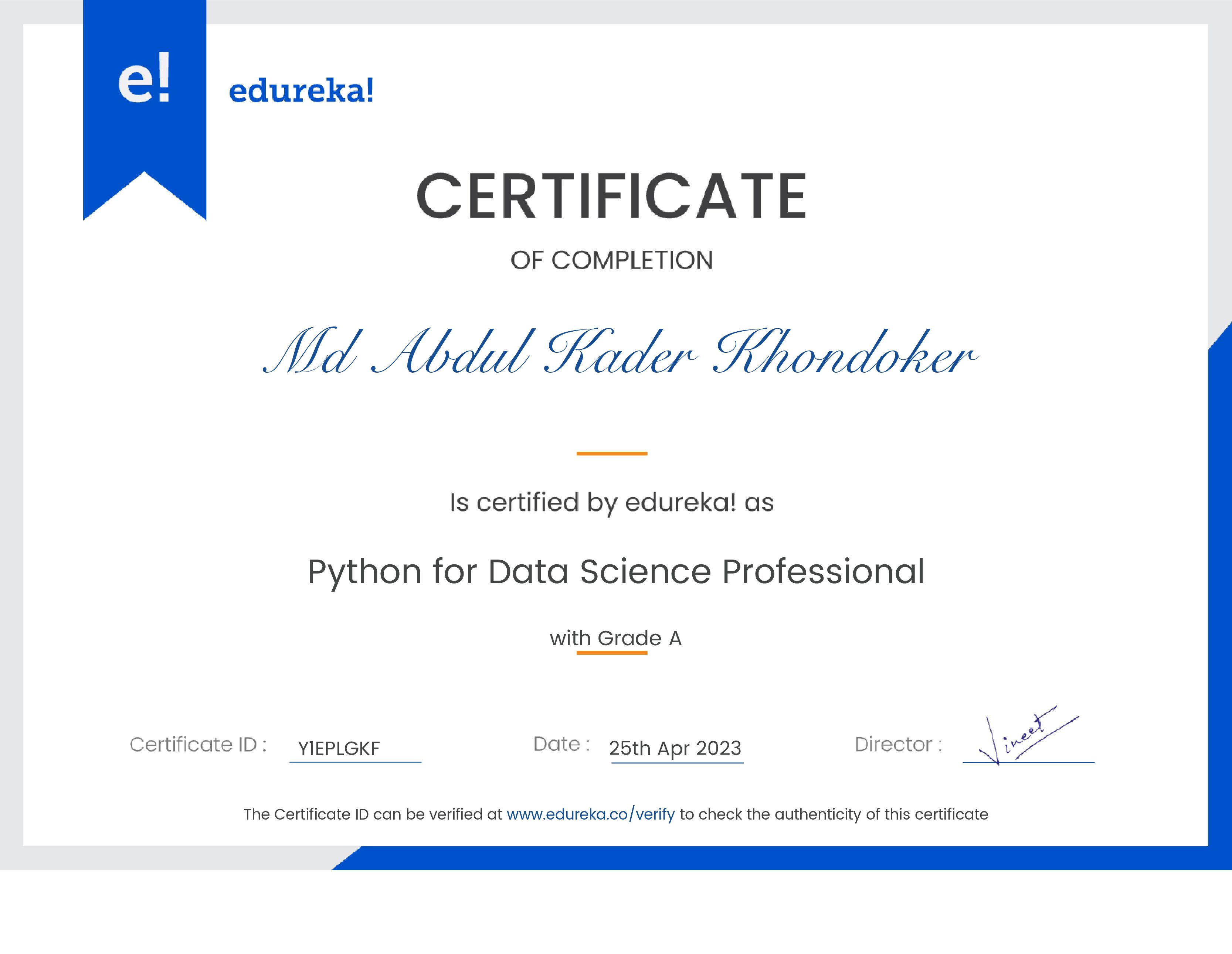 certificate!