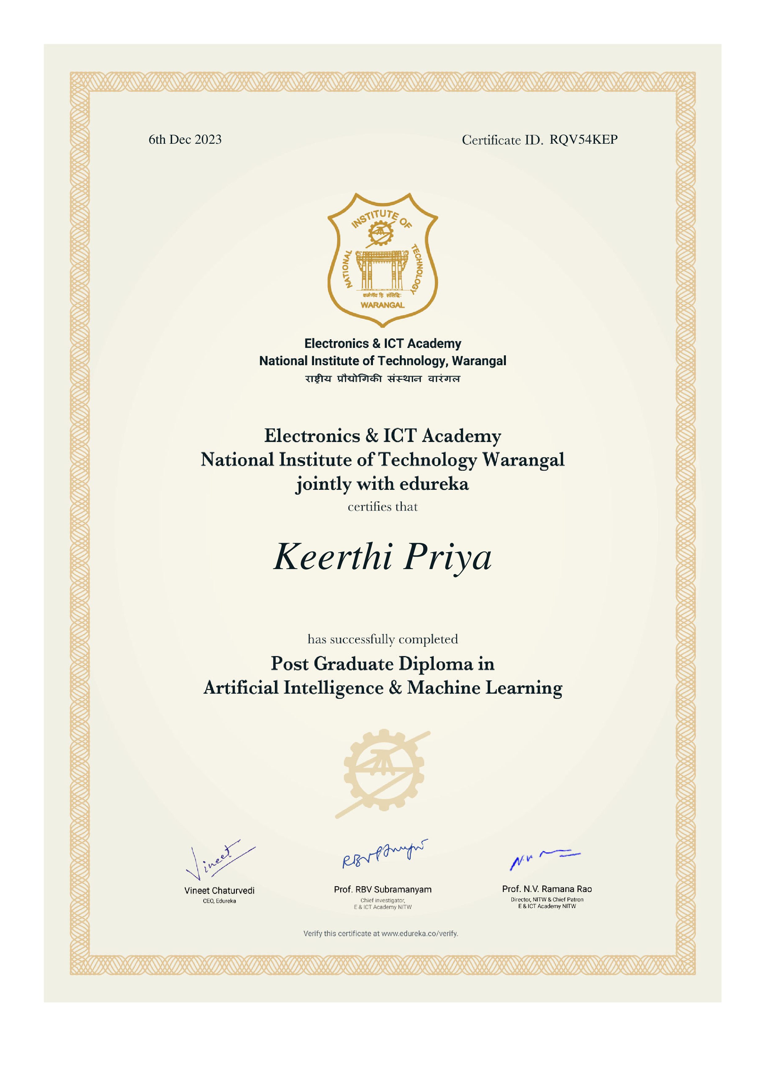 certificate!