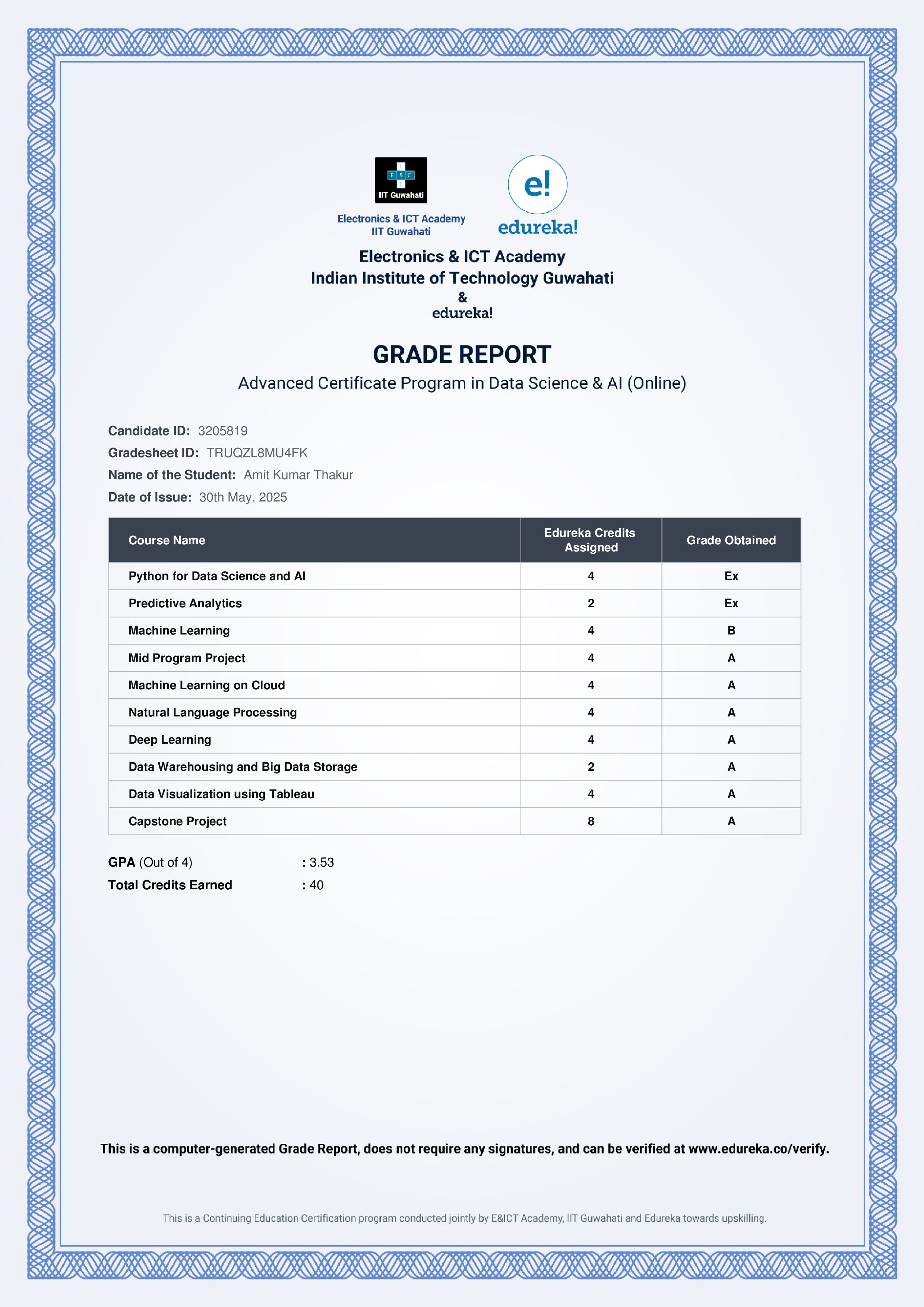 certificate!
