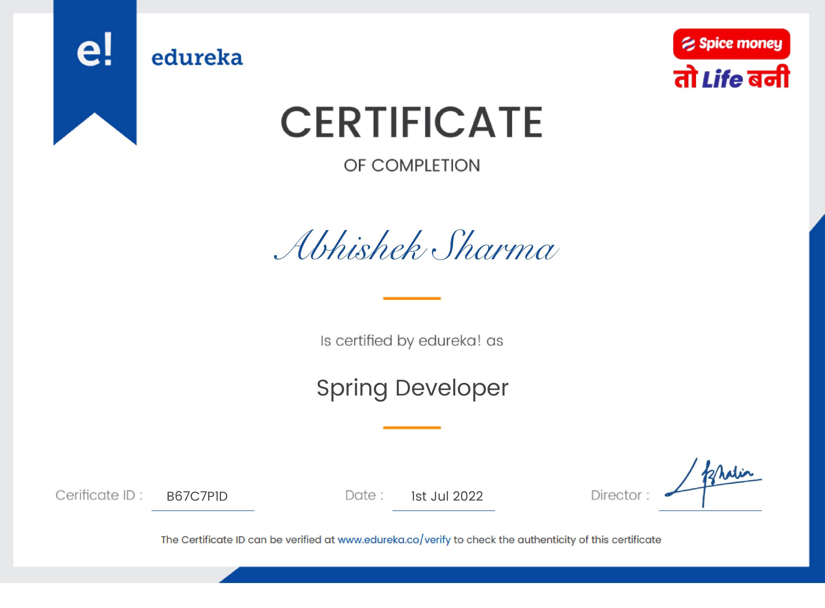certificate!