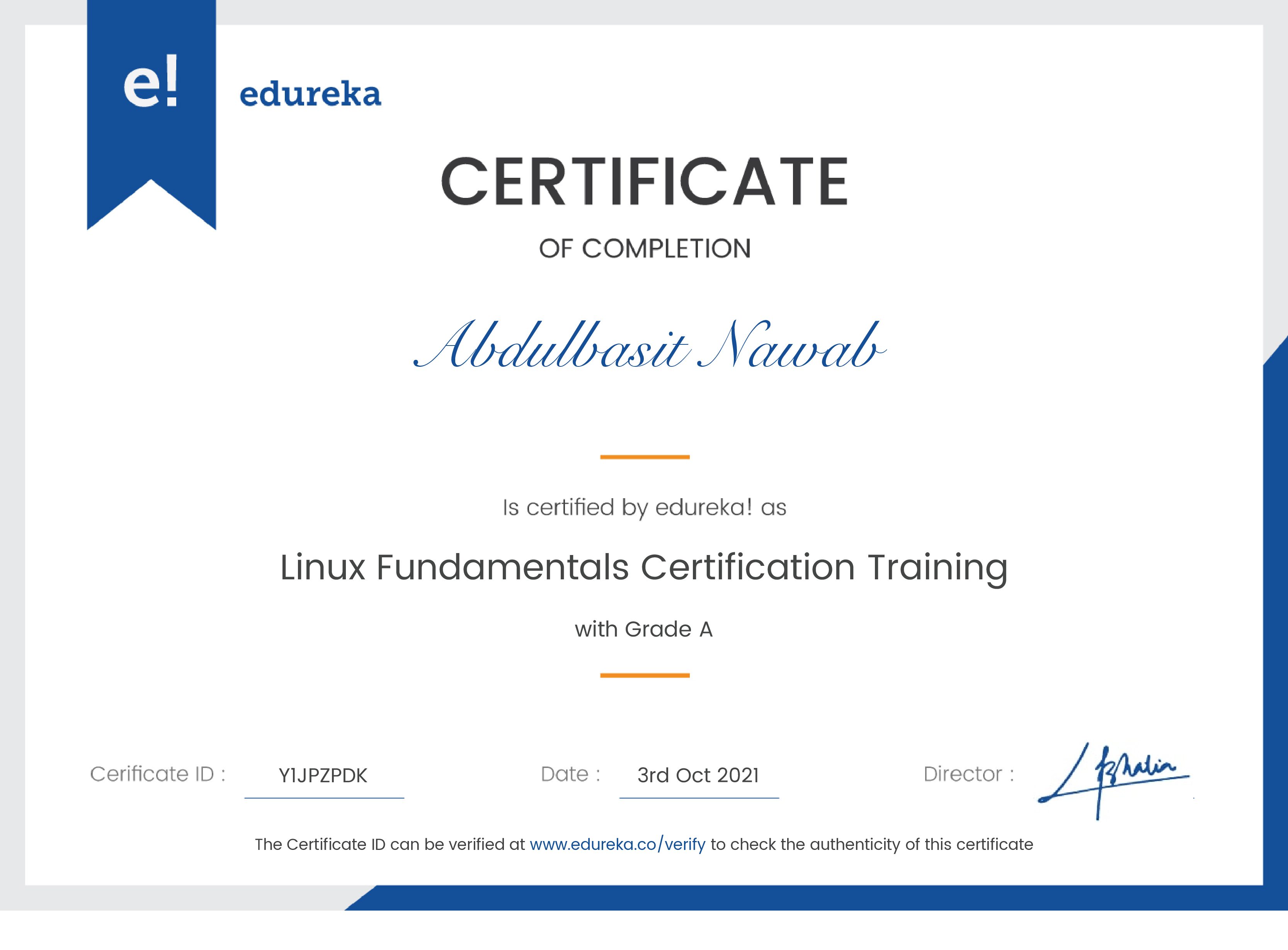certificate!