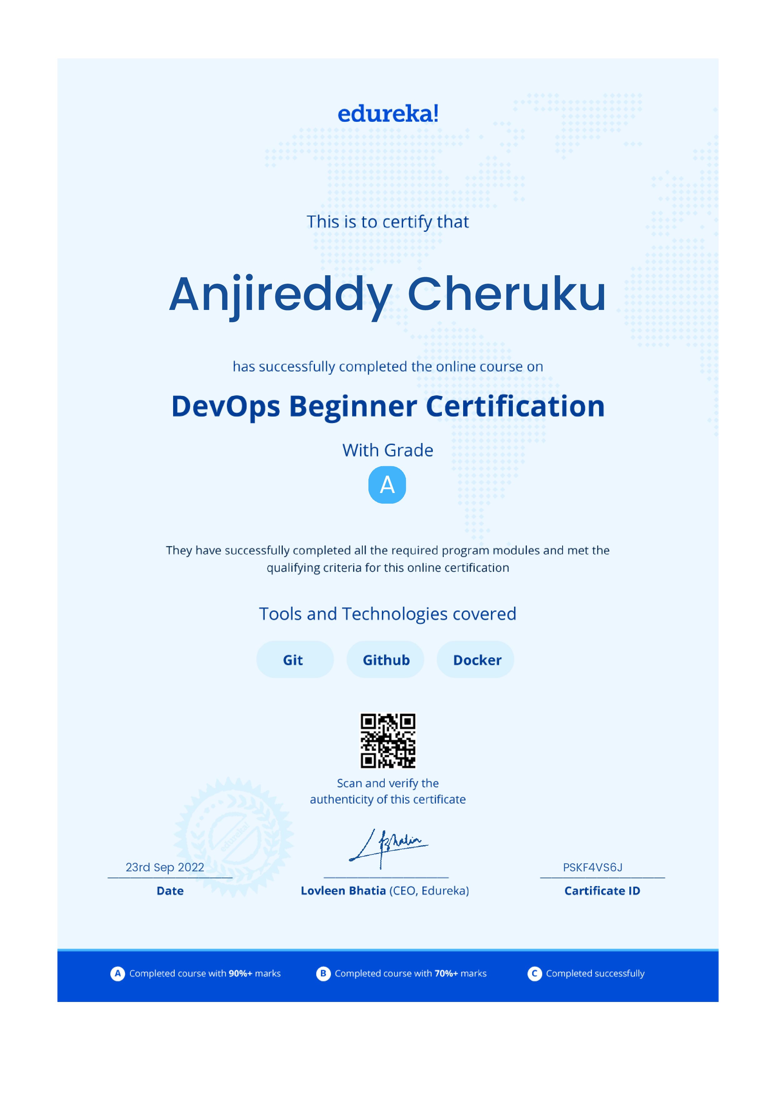 certificate!
