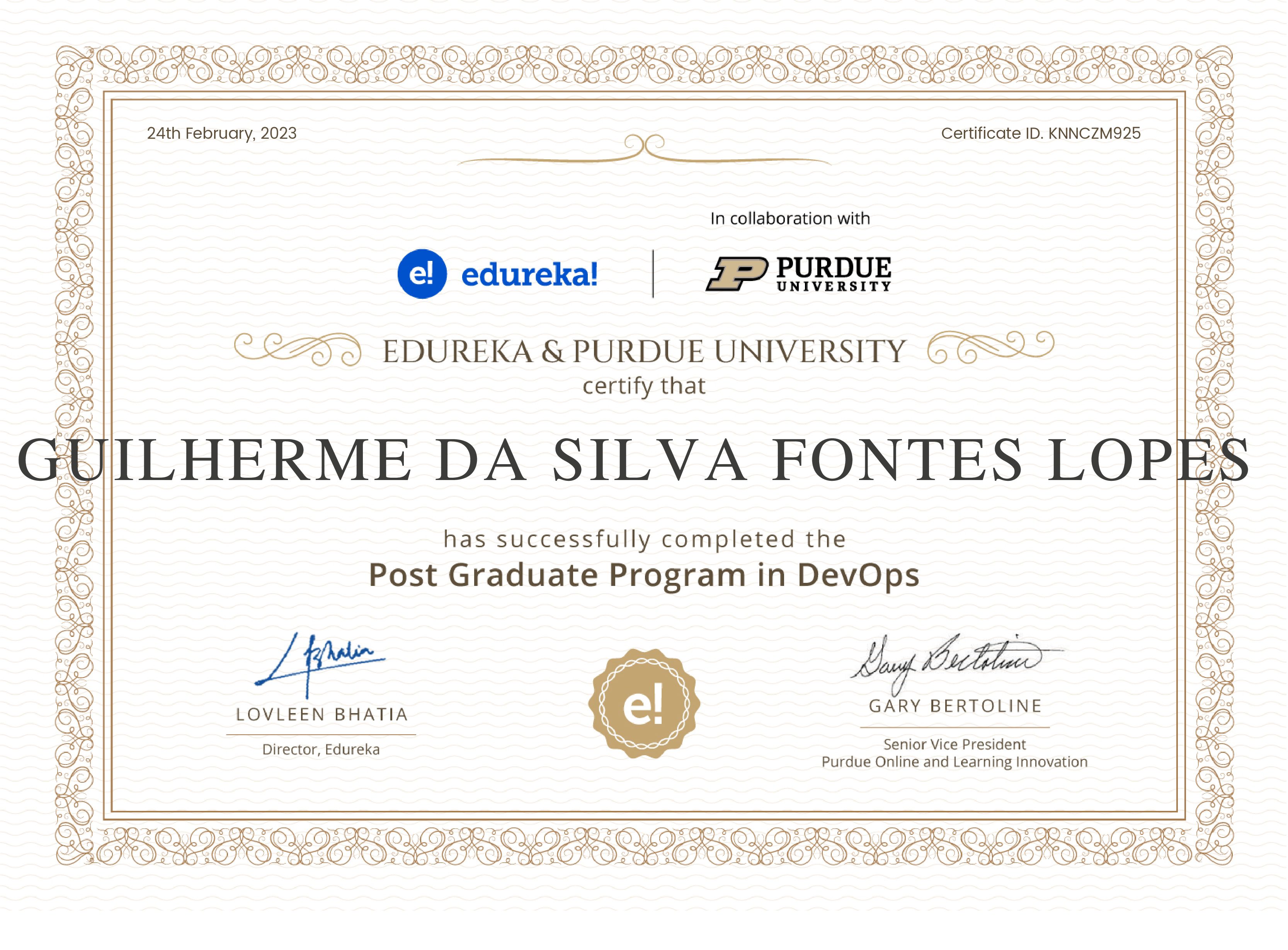 certificate!