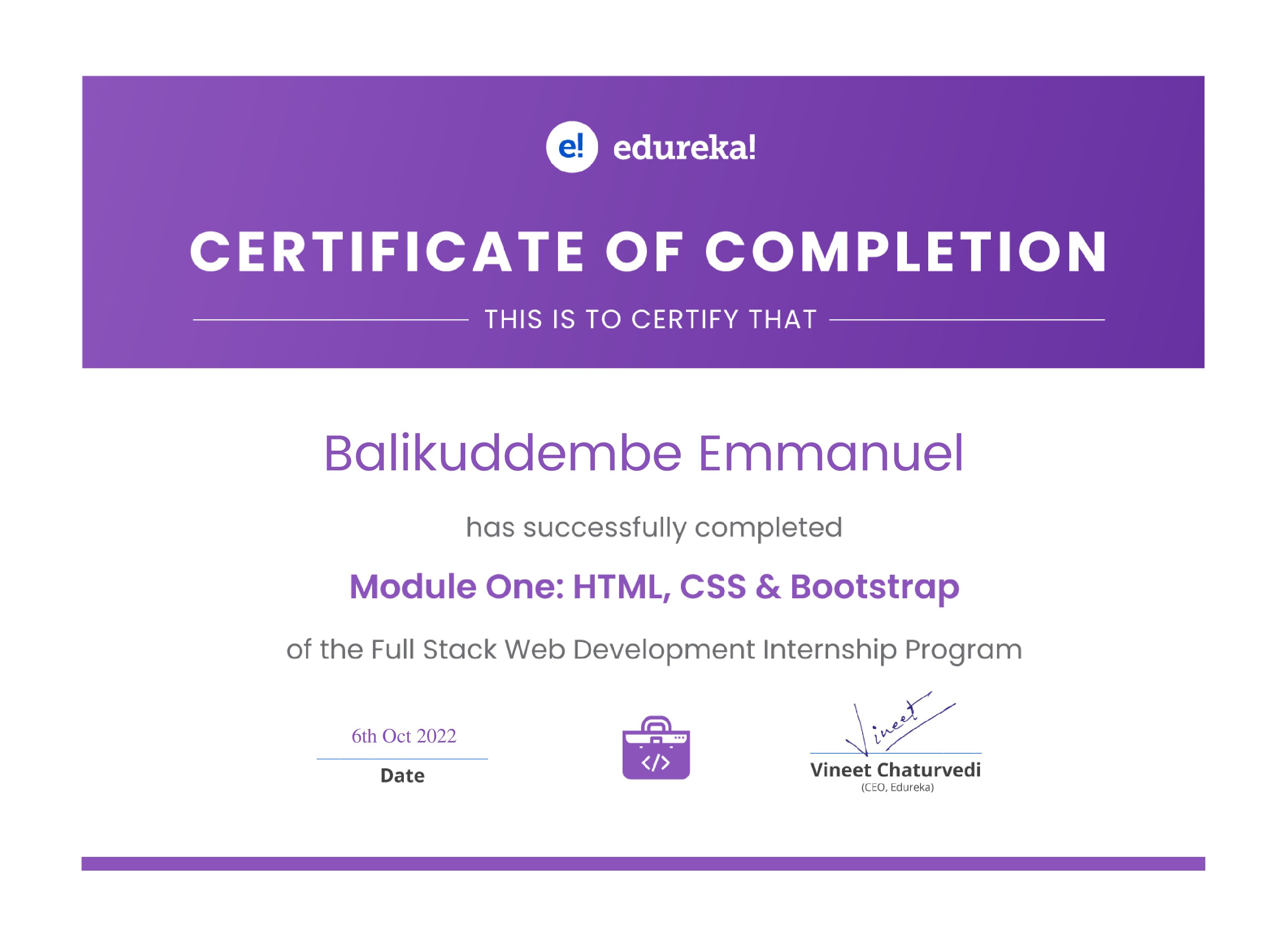 certificate!