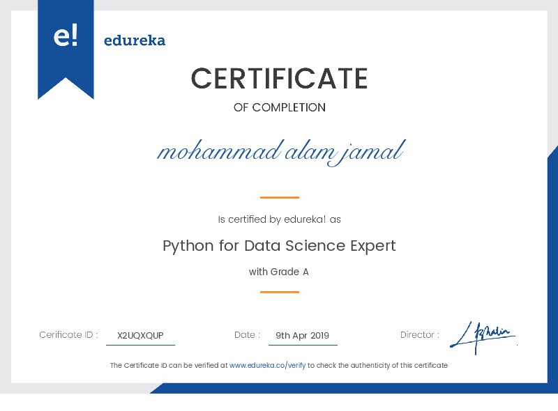 certificate!