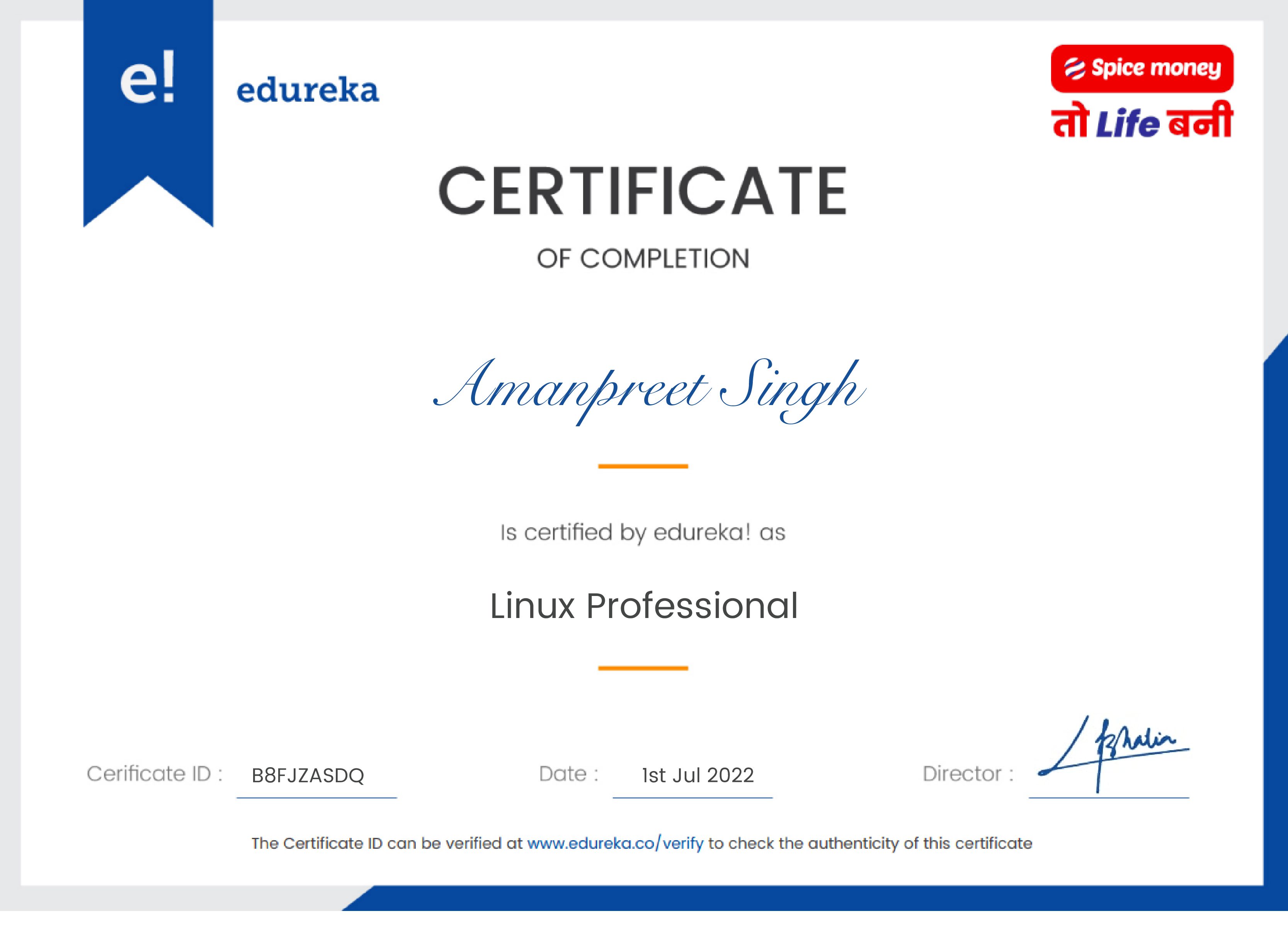certificate!