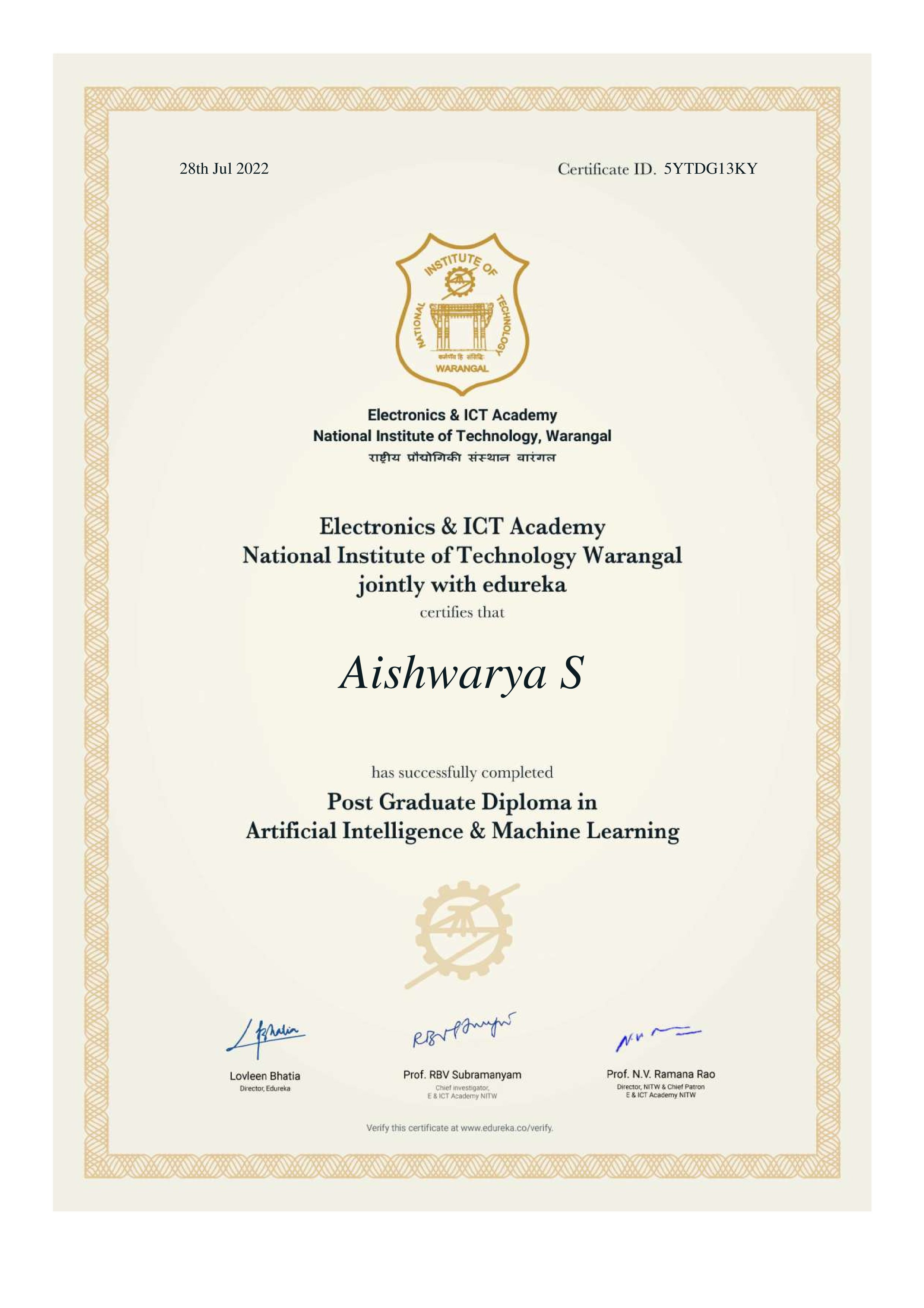 certificate!